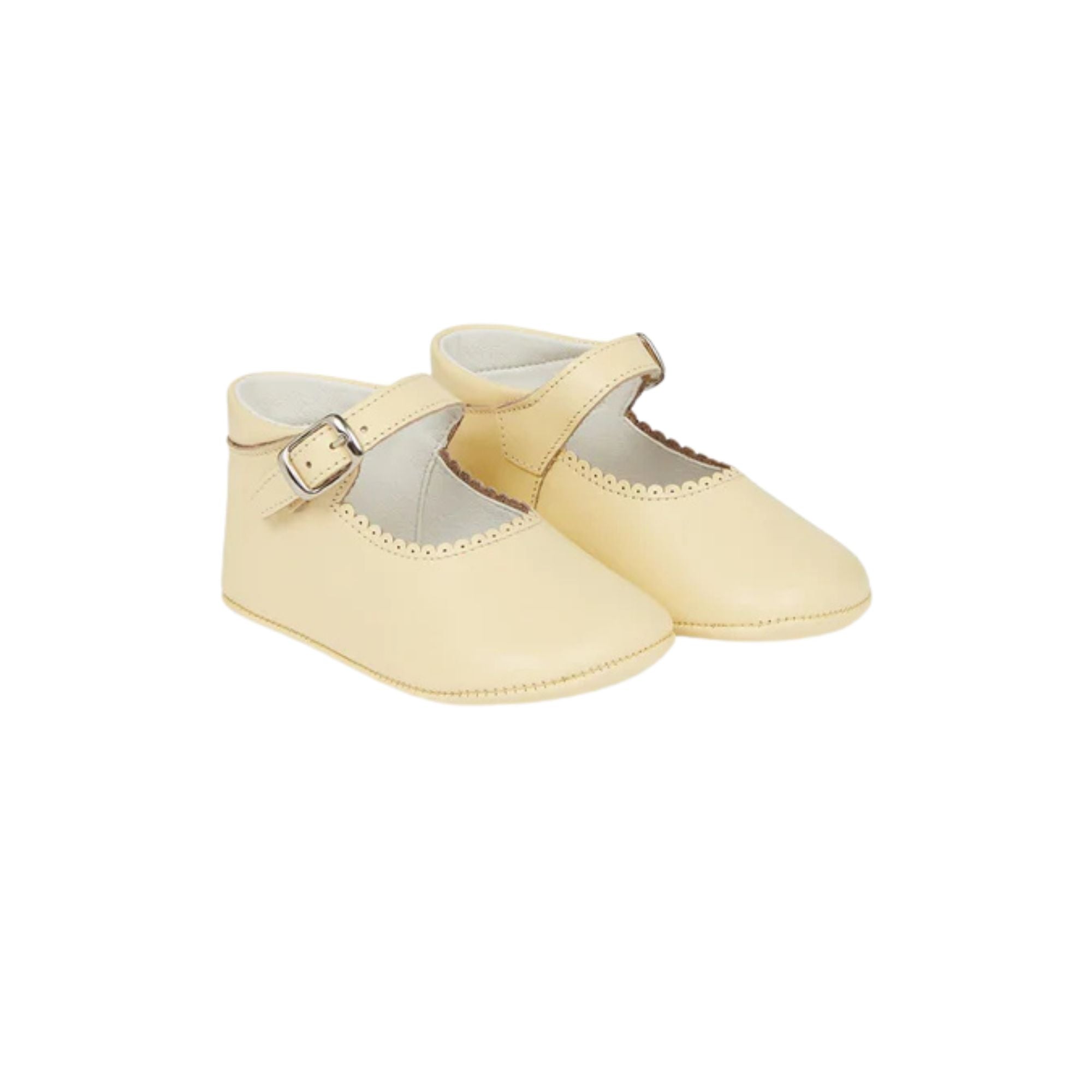Leather Baby Mary Jane Shoes | Pale Yellow