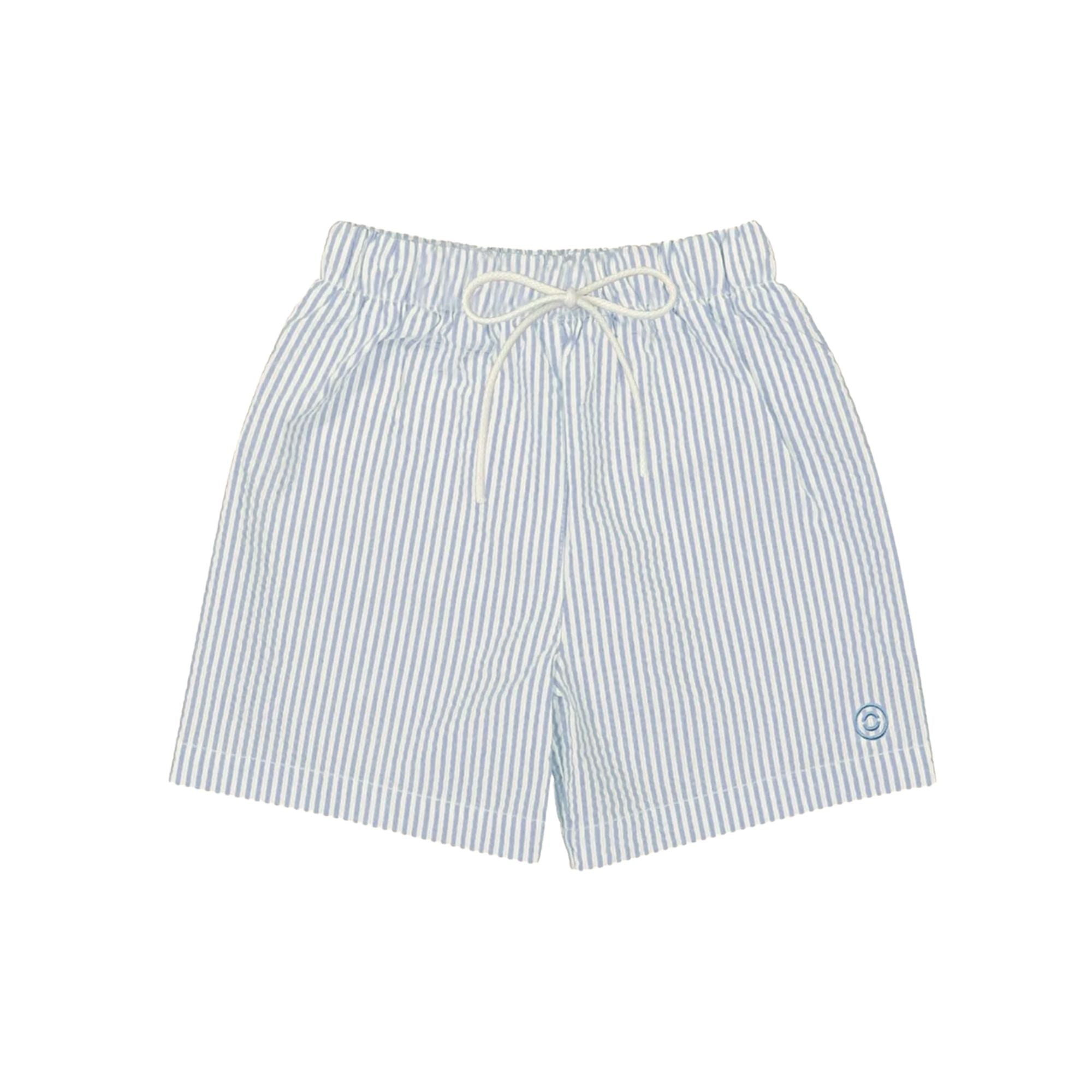 Biarritz Swim Shorts | Ash Seersucker