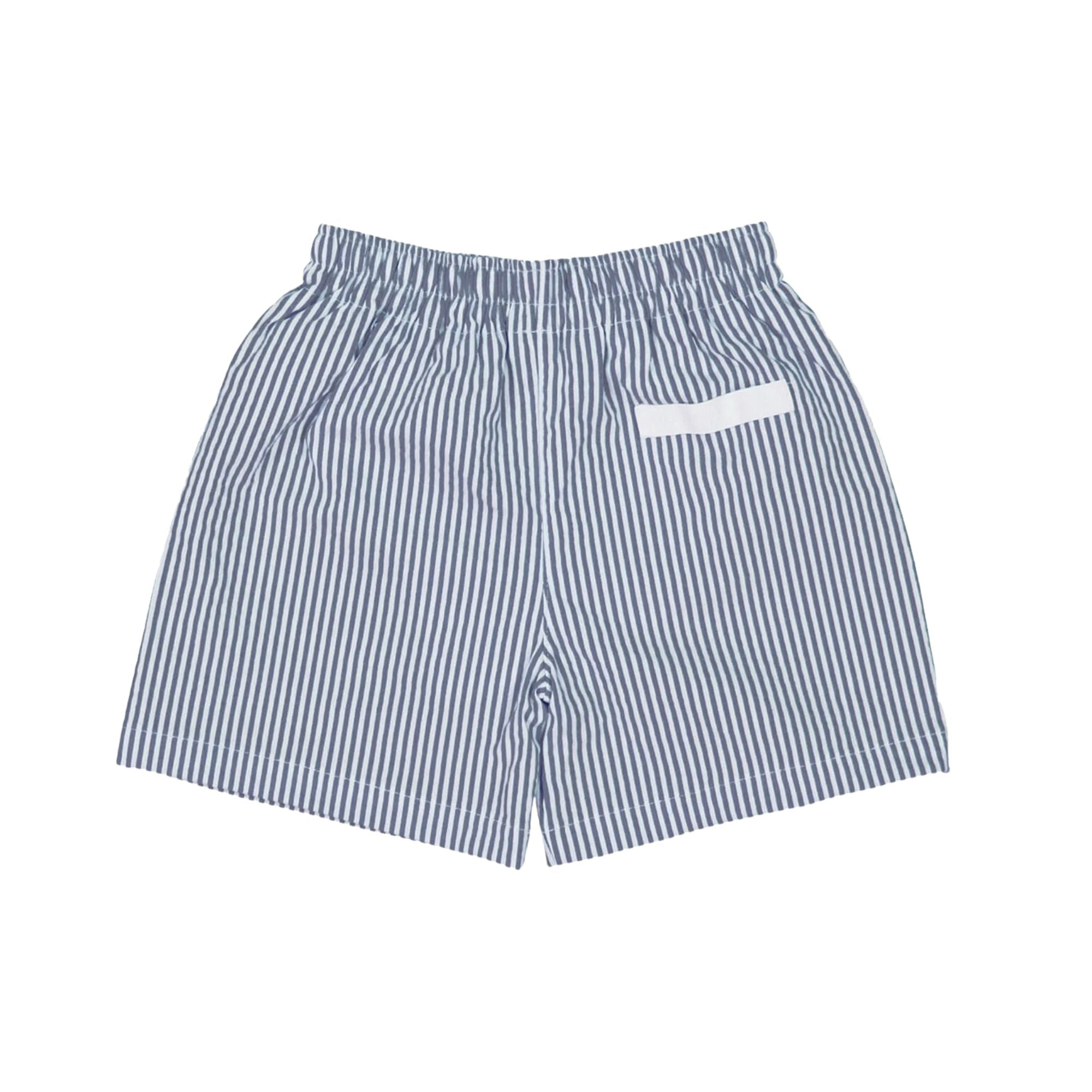 Biarritz Swim Shorts | Blueberry Seersucker