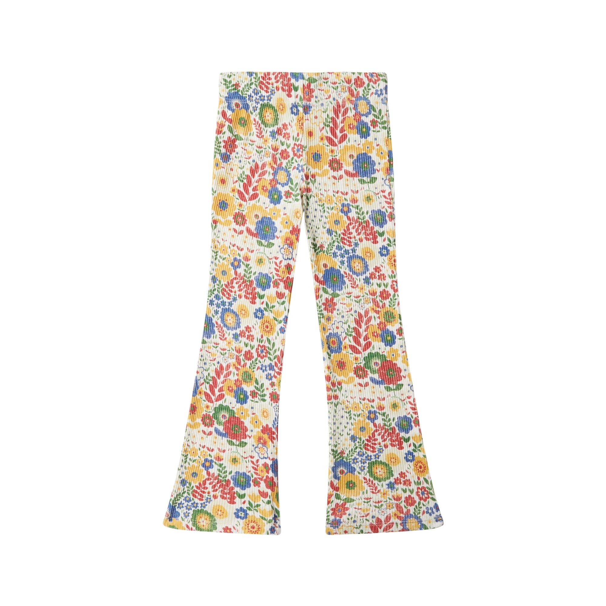 Floral Ribbed Cotton Jersey Pants