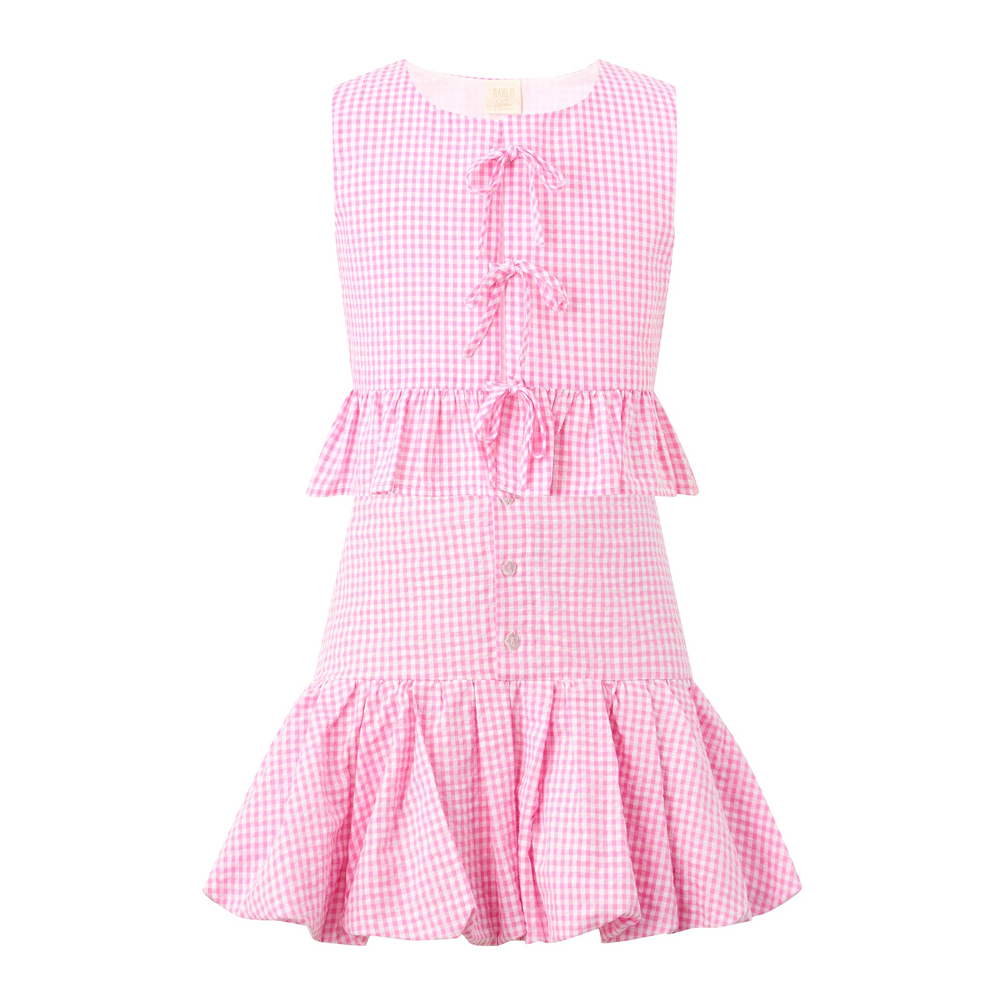 Elara Top | Pink Gingham