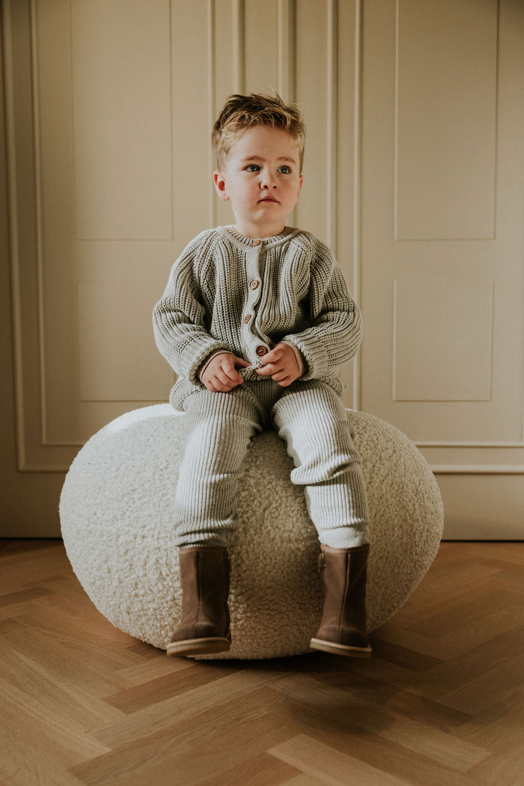 Knitted Leggings Fine Rib | Grey Melange