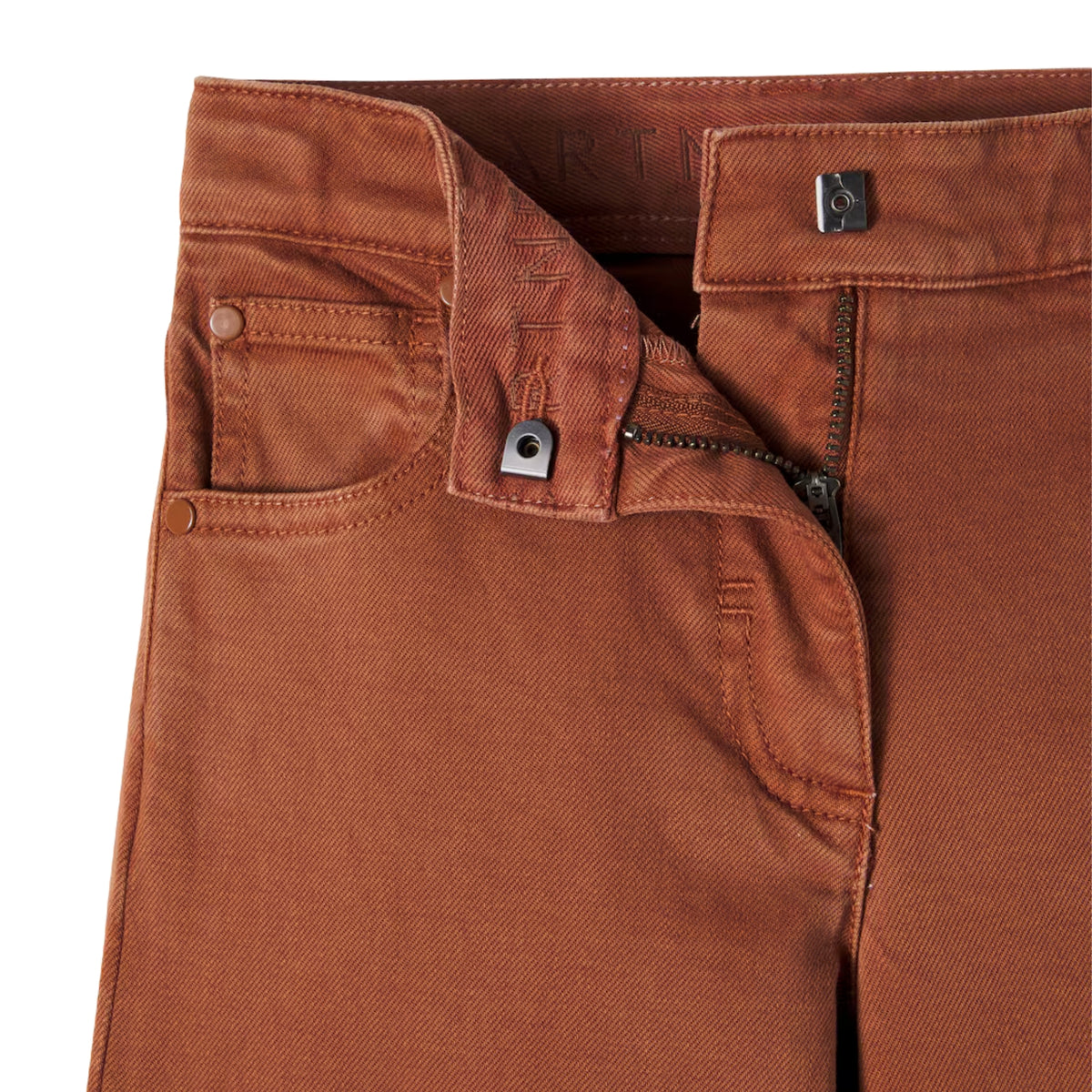 Embroidered Gabardine Pants | Rust