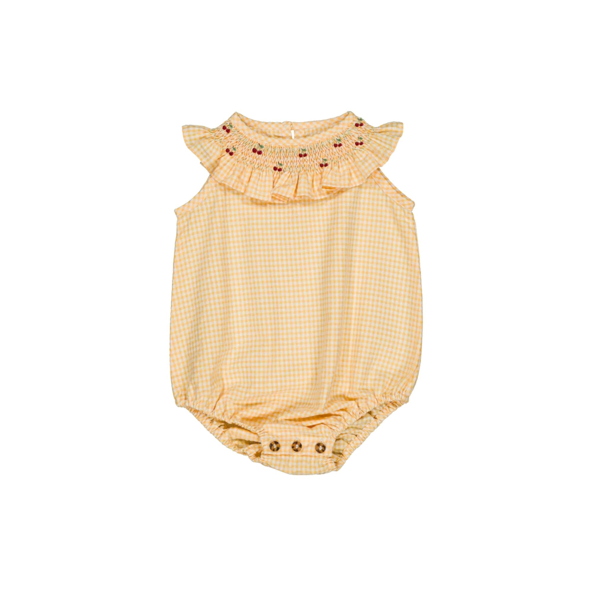 Marta Romper | Yellow Gingham