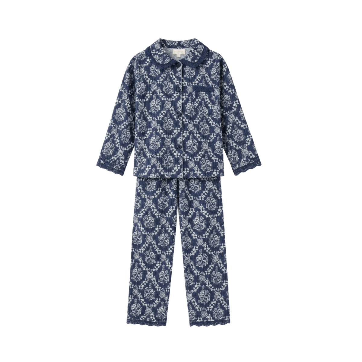 Twill Grace Pajama Set | Navy Innkeeper Trellis