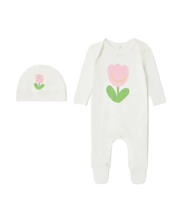 Floral Hat And Romper Set | Ivory