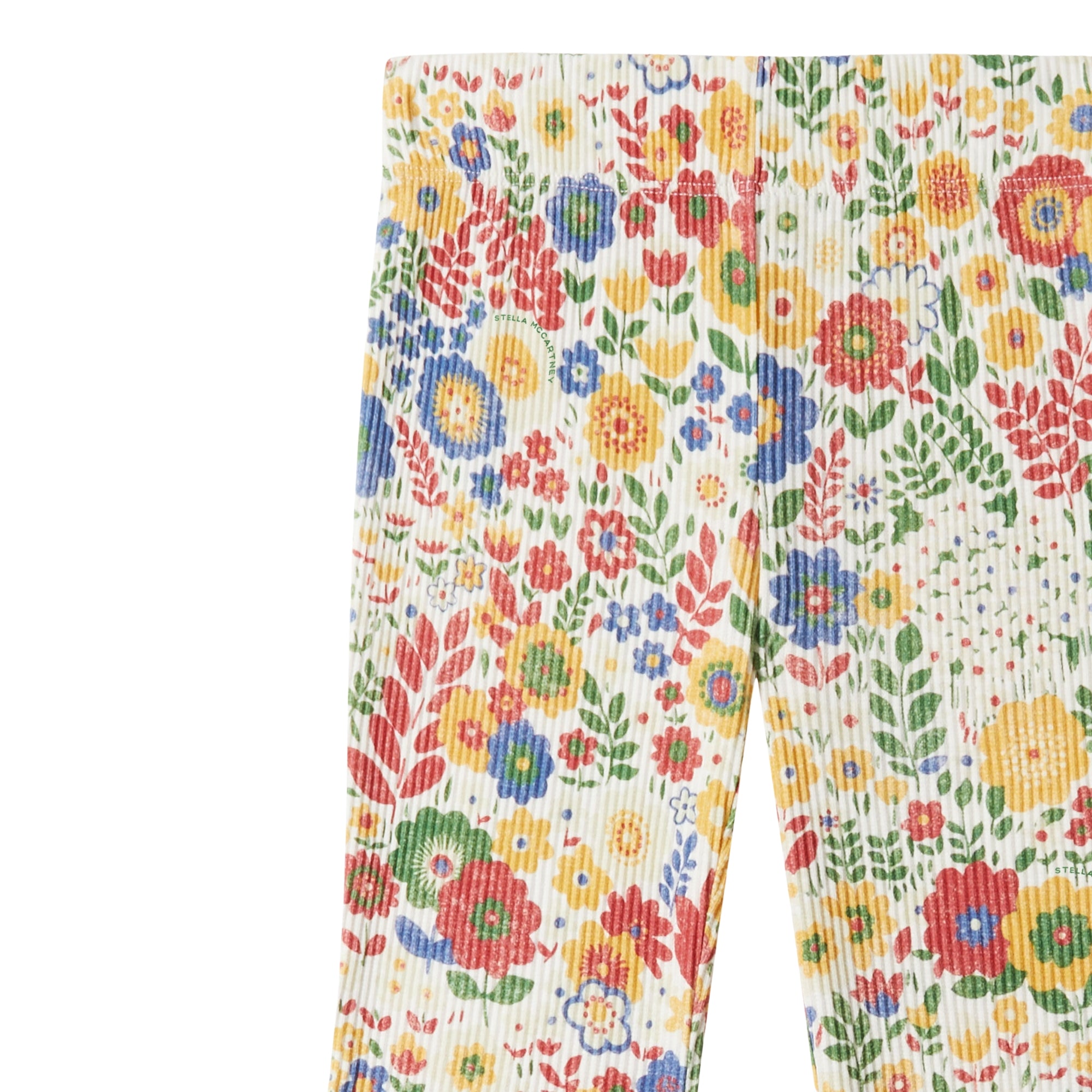 Floral Ribbed Cotton Jersey Pants