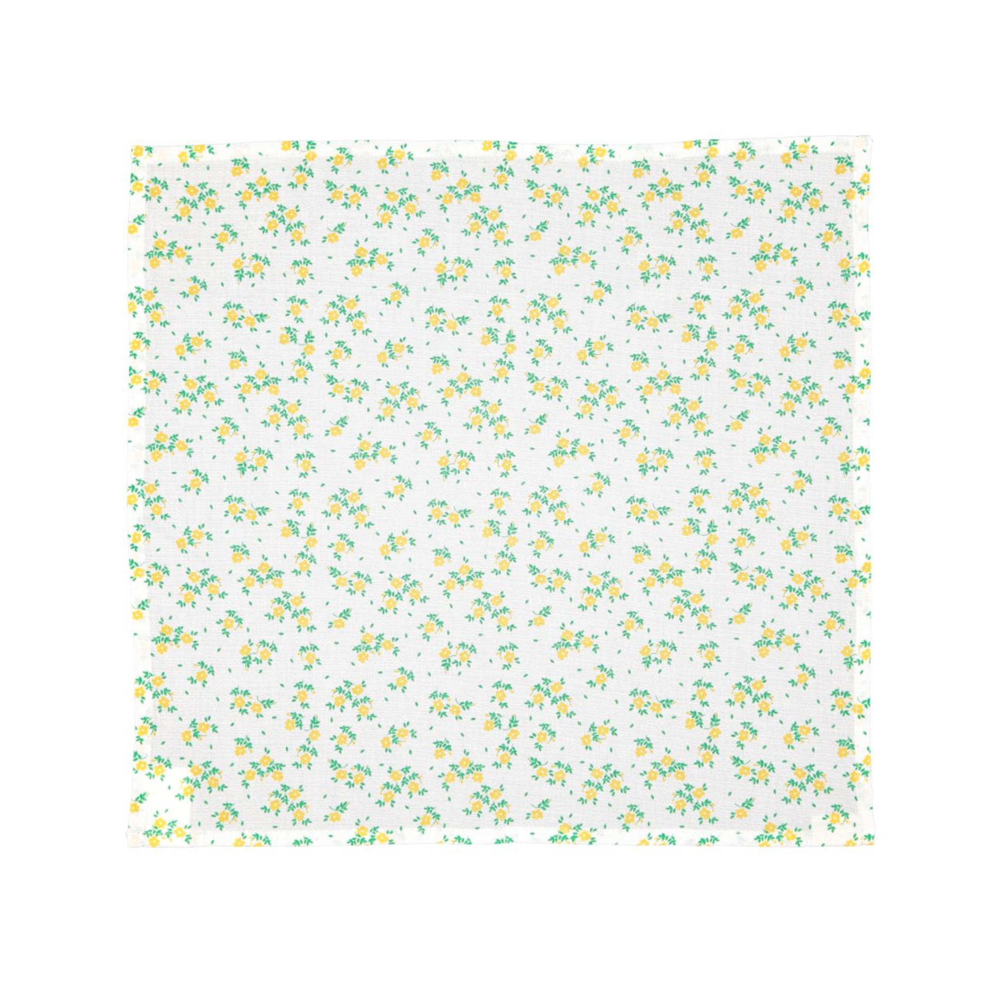 Flower Print Bandana | Ecru/Yellow