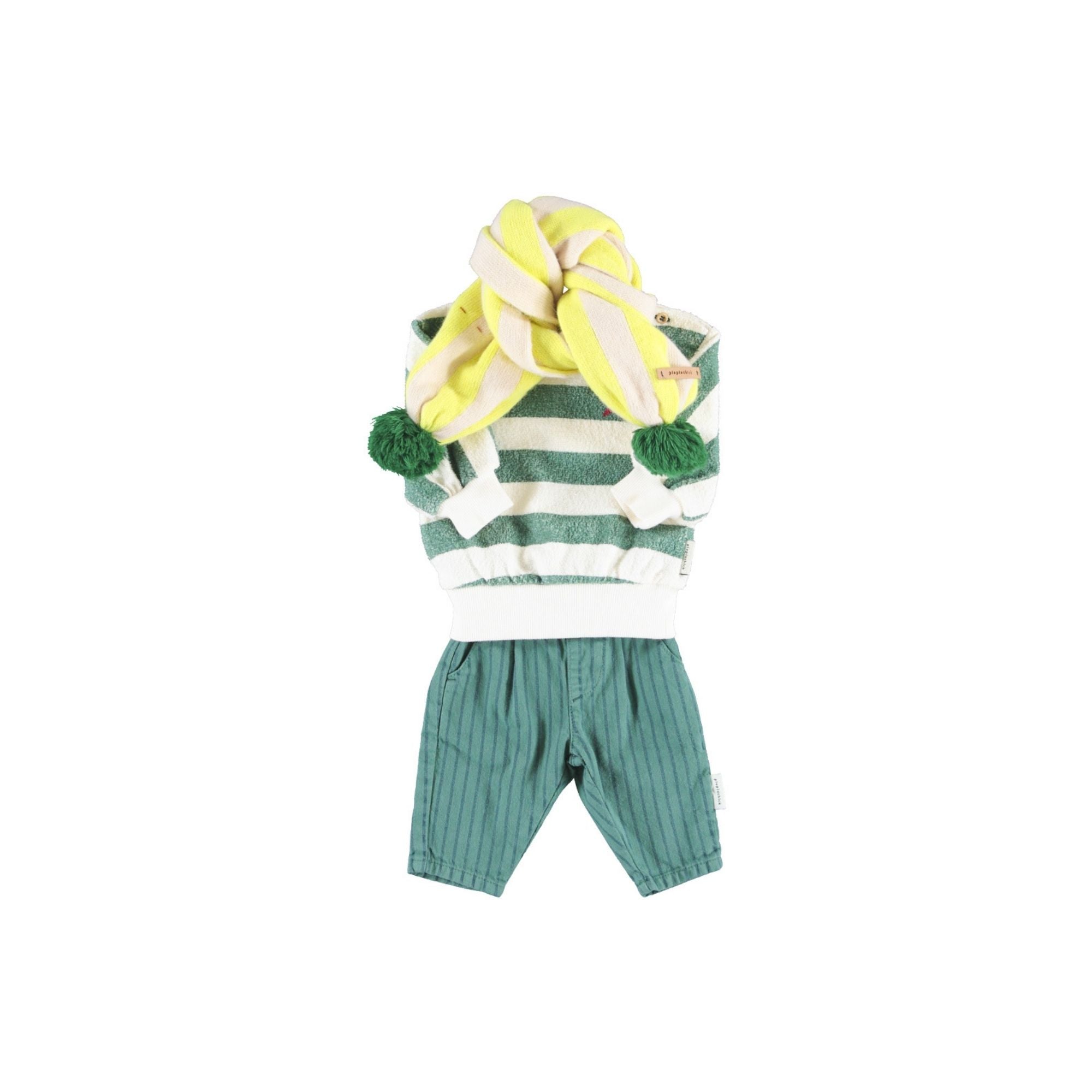 Sweatshirt Set | Ecru & Green Stripes