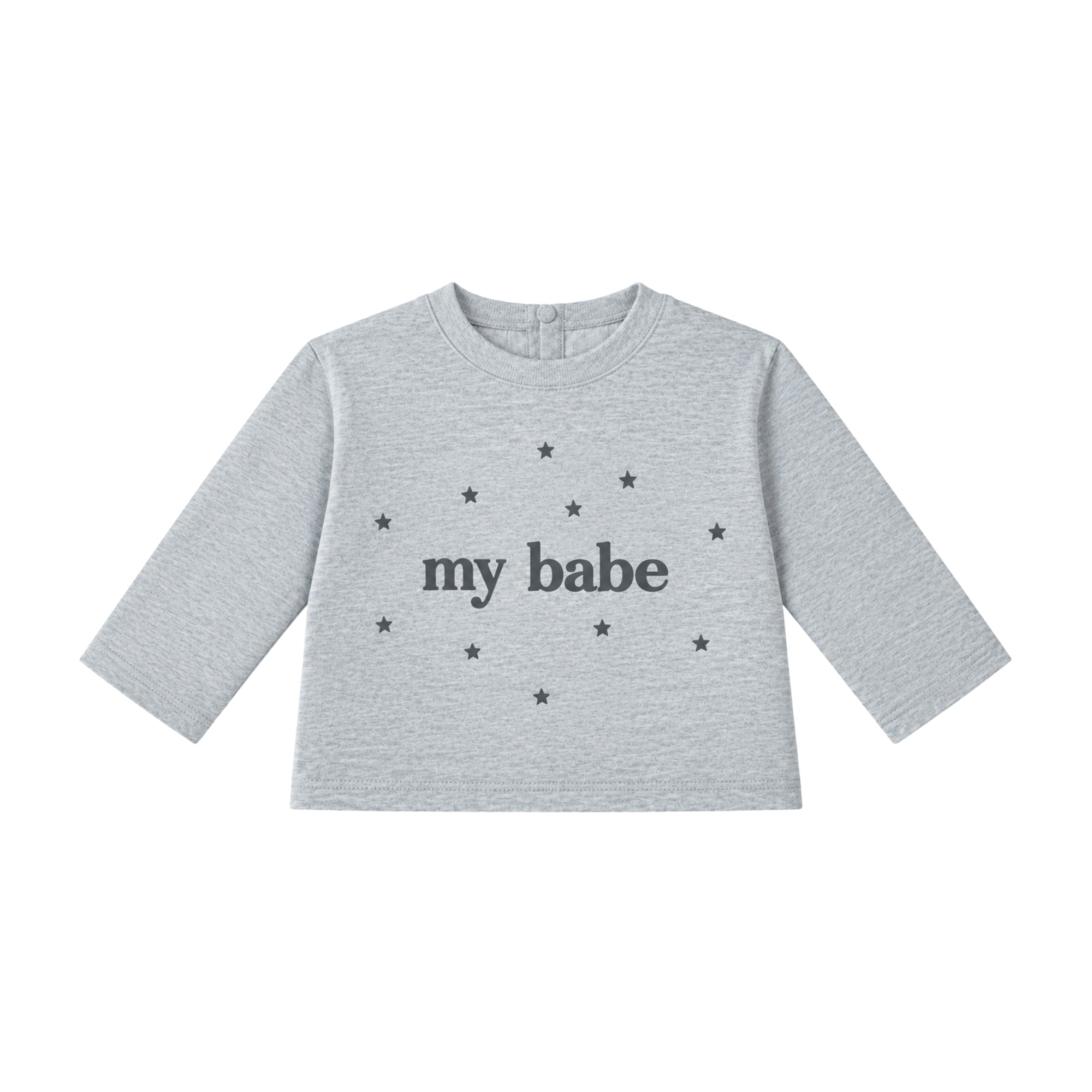 Babe T-shirt | Grey Melange Antracite