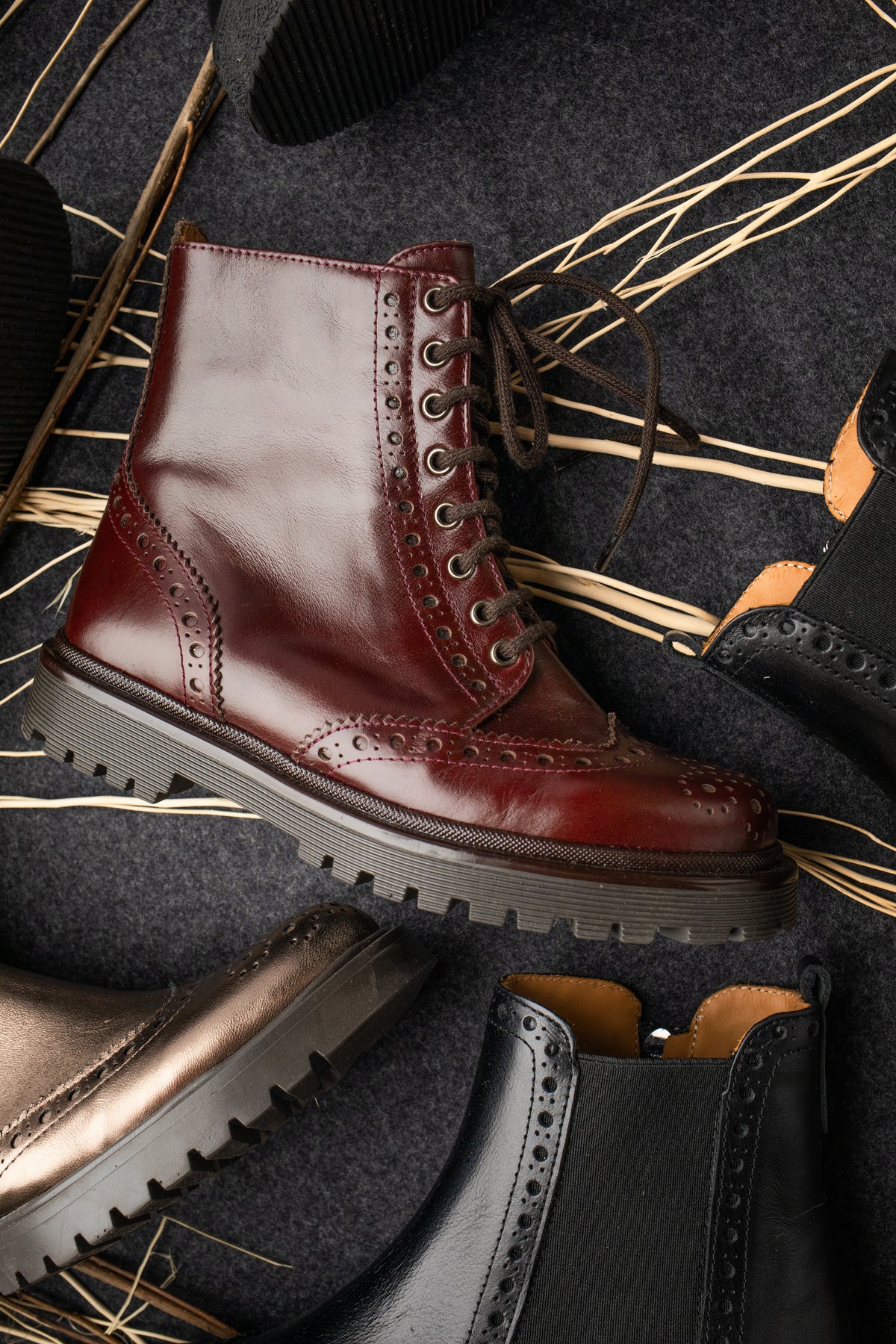 Sibaritas Oxford Boots | Burgundy