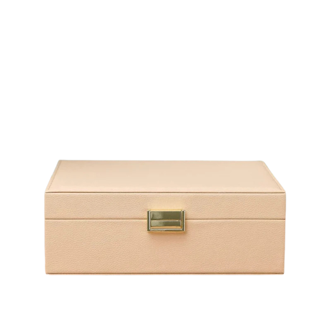 Louise Leather Jewelry Box | Beige