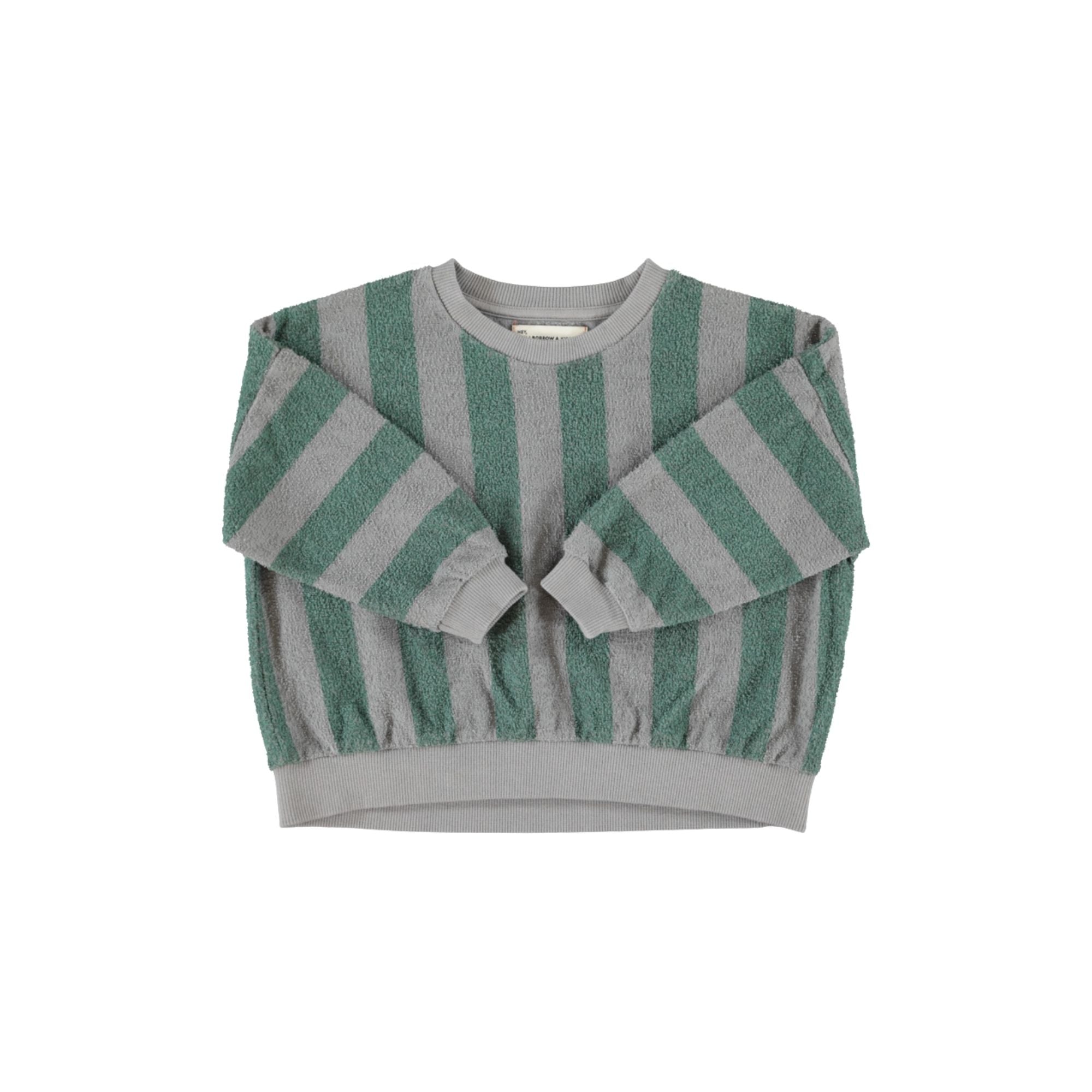 Sweatshirt Set | Grey & Green Stripes