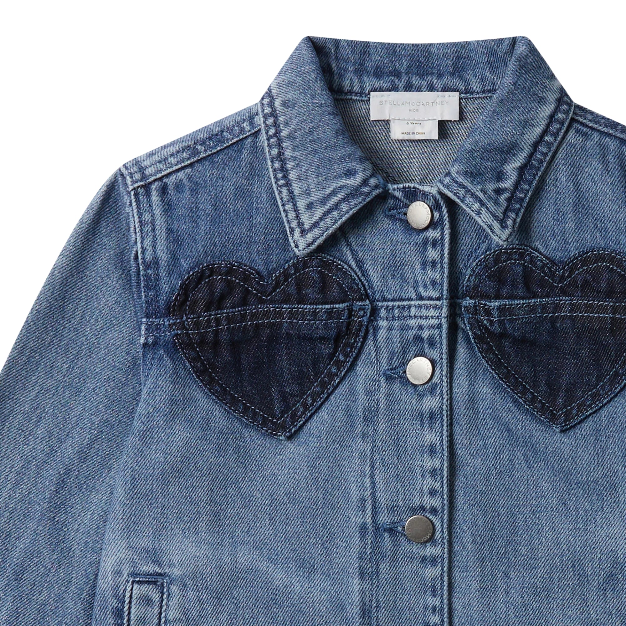 Patch Appliqué Denim Jacket | Air Force Blue