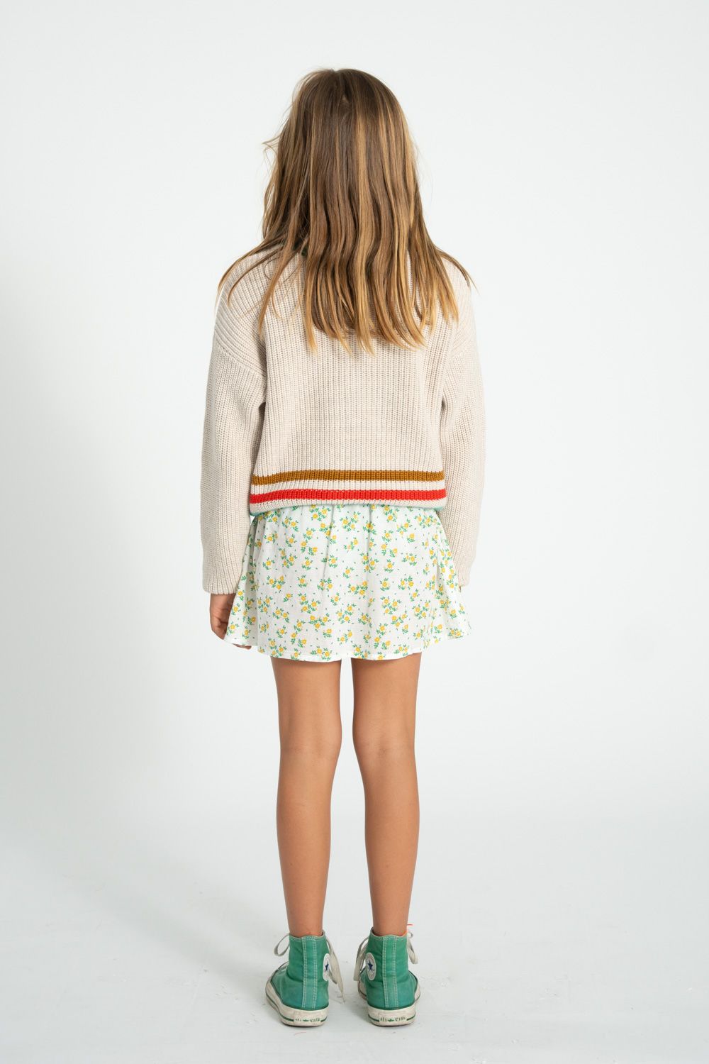 Flower Print Short Skirt | Ecru/Yellow