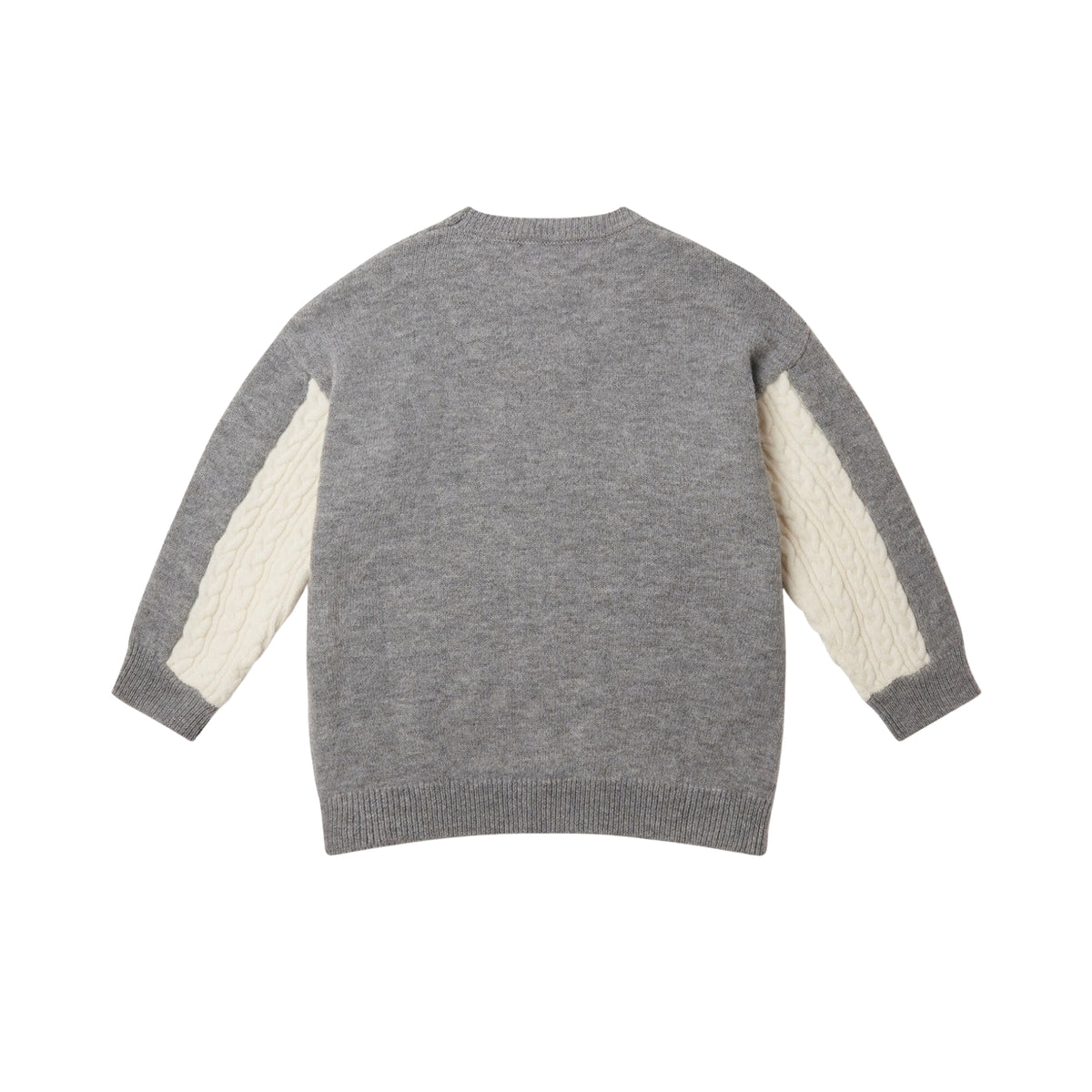 Knit Block Sweater | White/ Grey