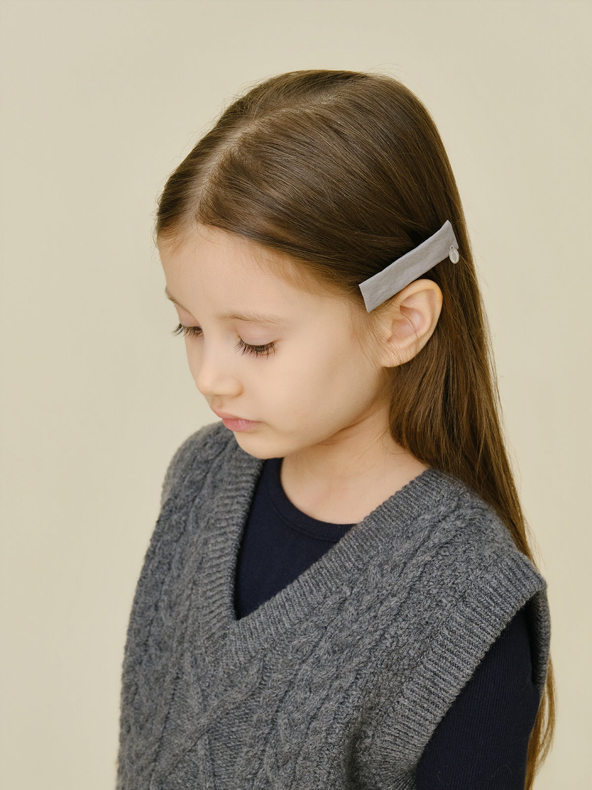 Amour Ribbon Hair Clip Set | Dark Navy