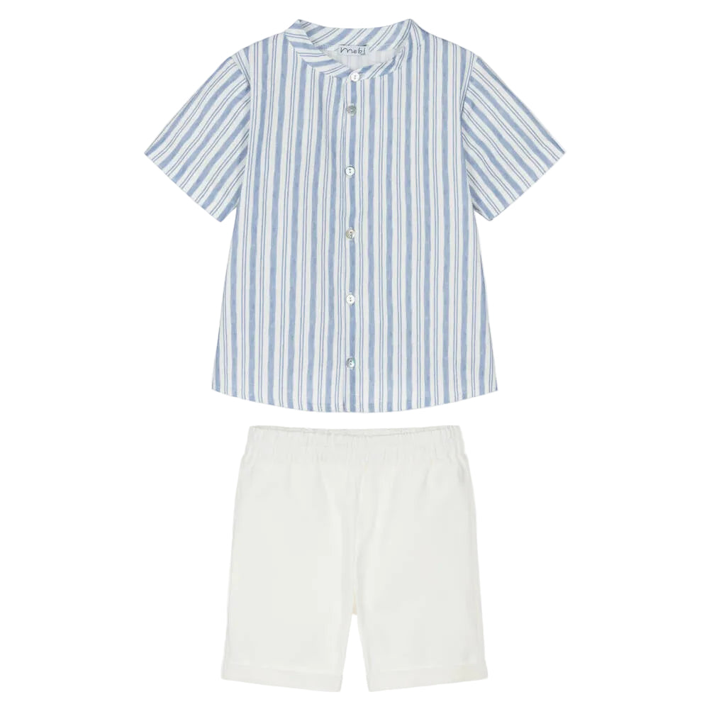 Striped Shorts Set | Blue