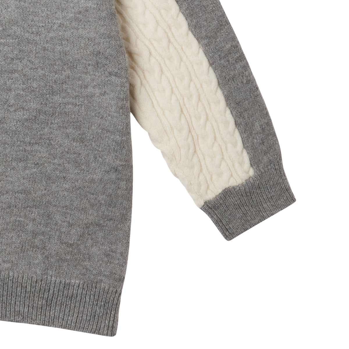Knit Block Sweater | White/ Grey