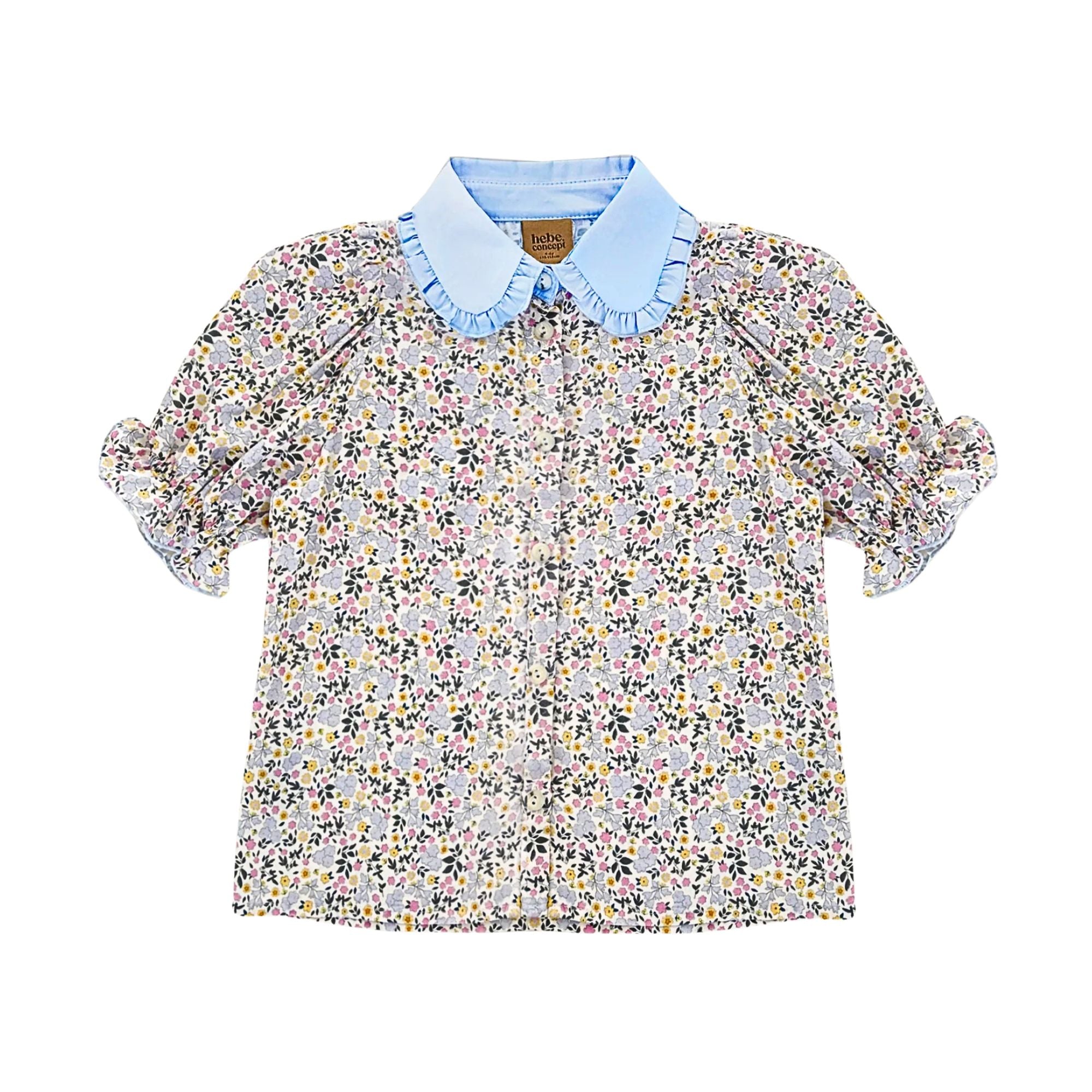 Floral Blouse & Shorts Set | Blue & Green