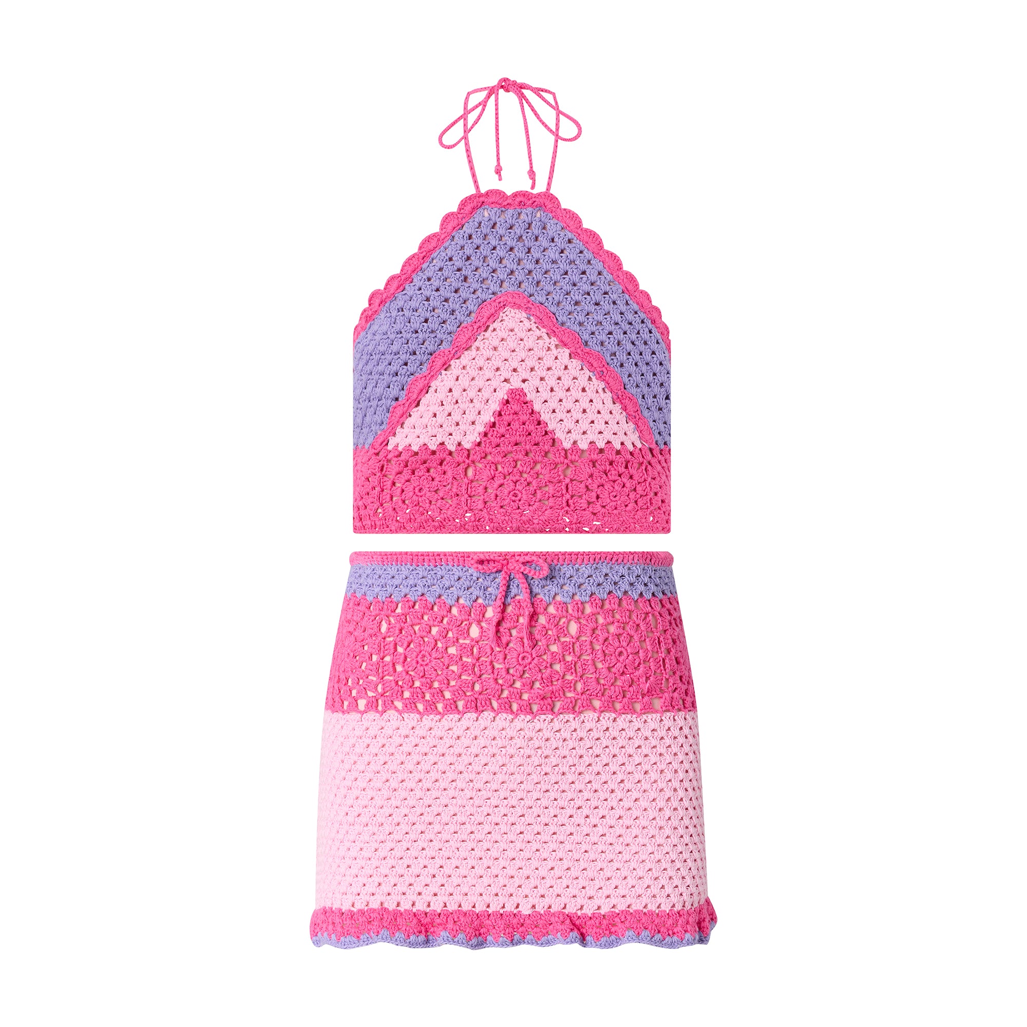 Molly Crochet Top |  Candy Pink / Purple