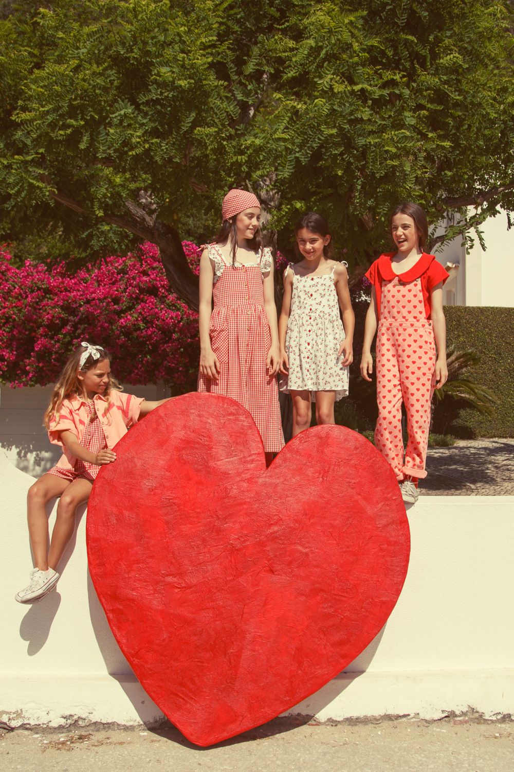 Flower Print Short Dress | Ecru/Red