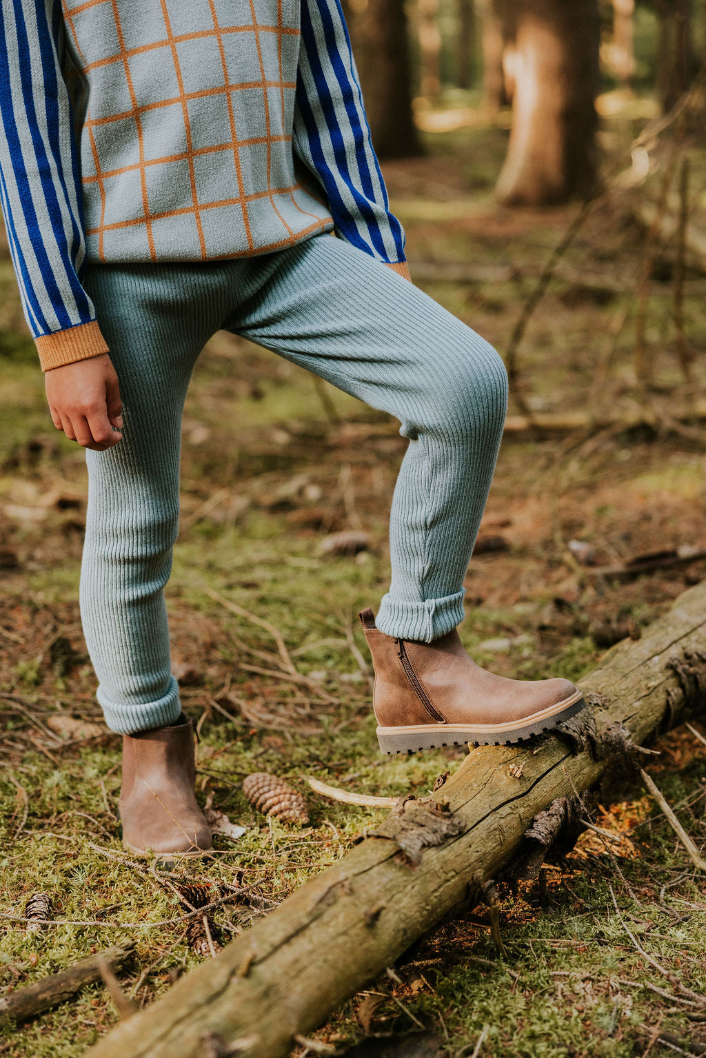 Knitted Leggings Fine Rib | Whale Blue