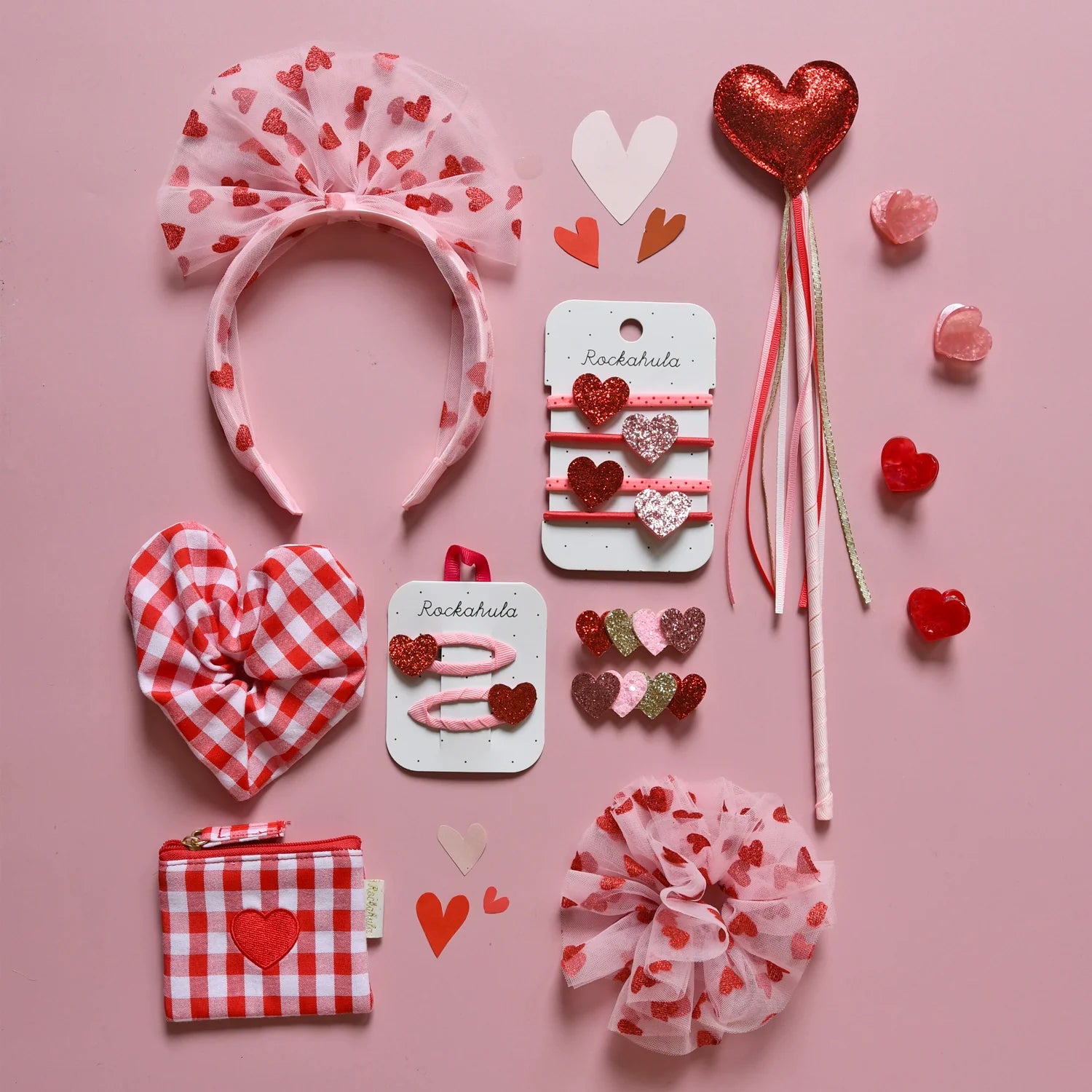 Gingham Love Heart Scrunchie