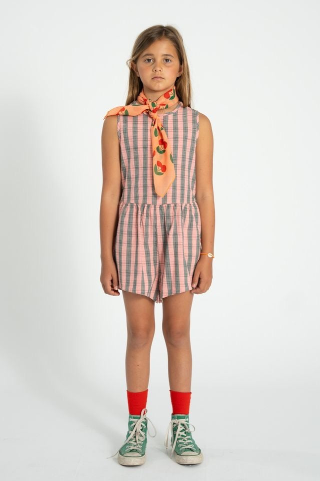 Checkered Short Jumpsuit | Pink/Green