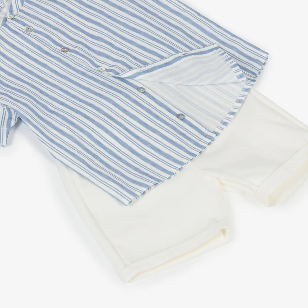 Striped Shorts Set | Blue