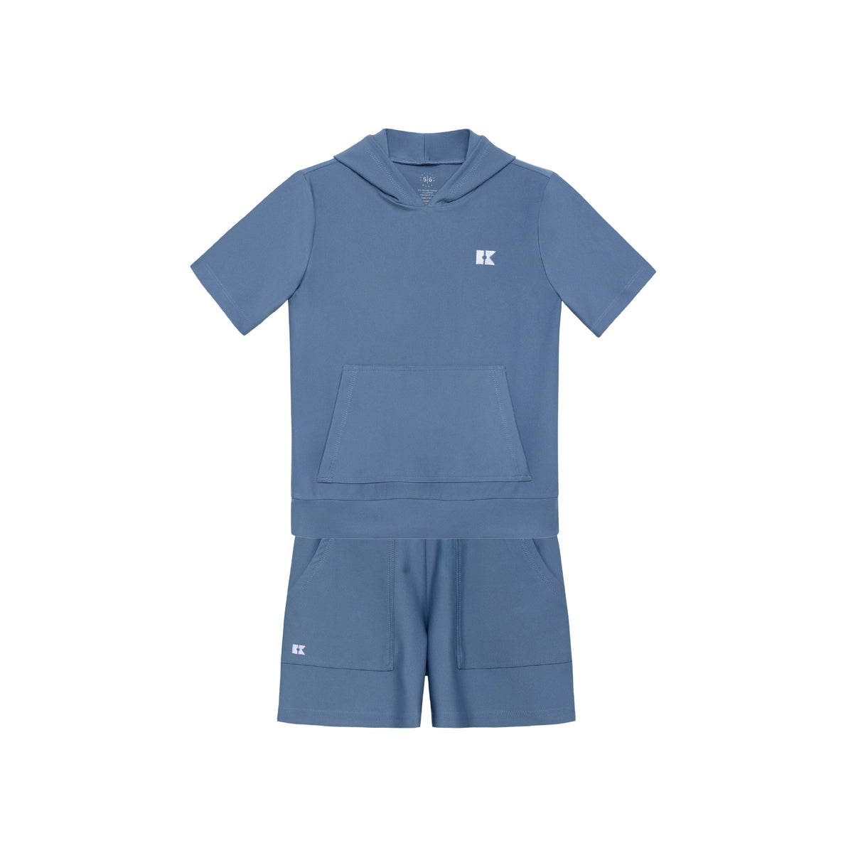 Short Sleeve Hooded Set | Slate