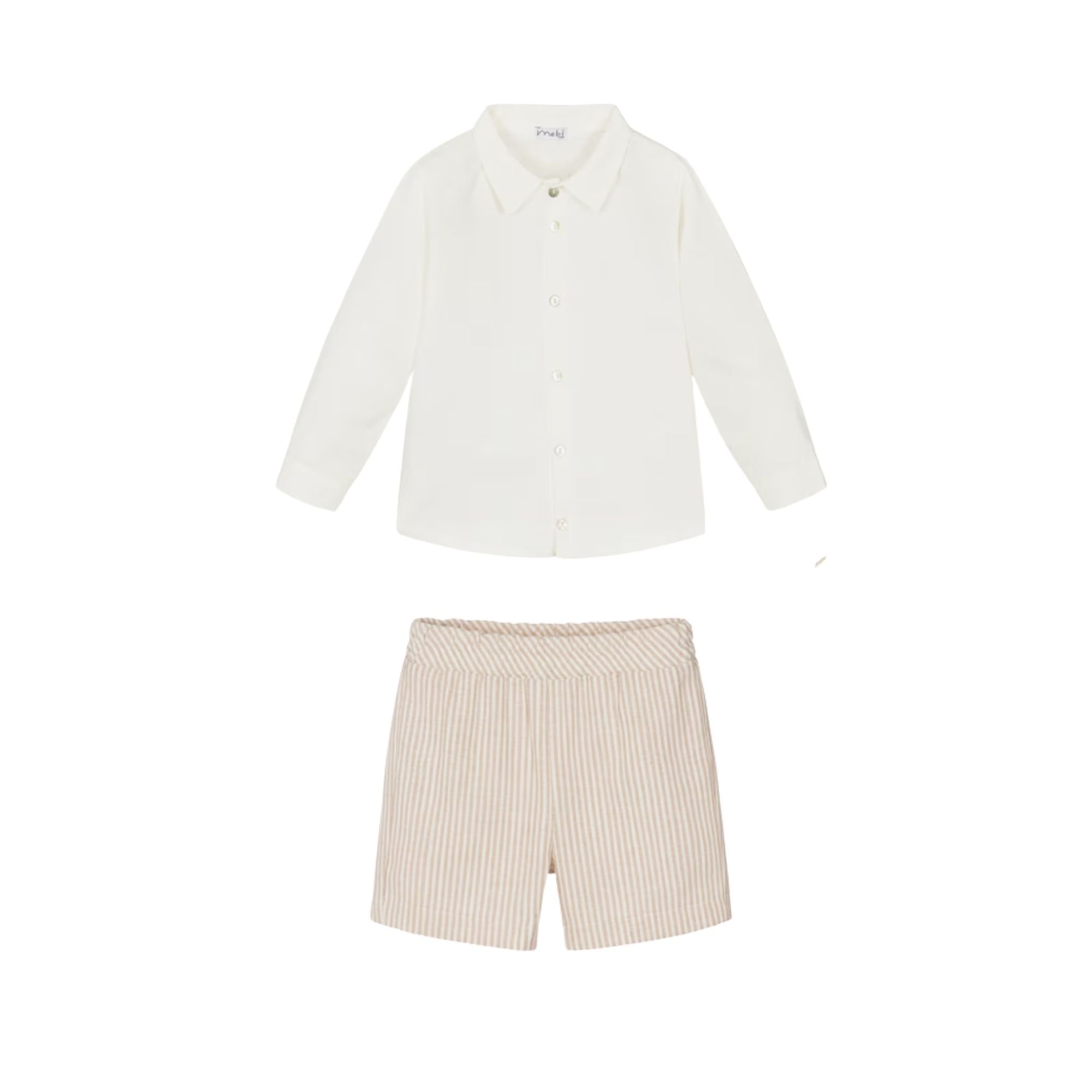 Striped Shorts Set | Beige