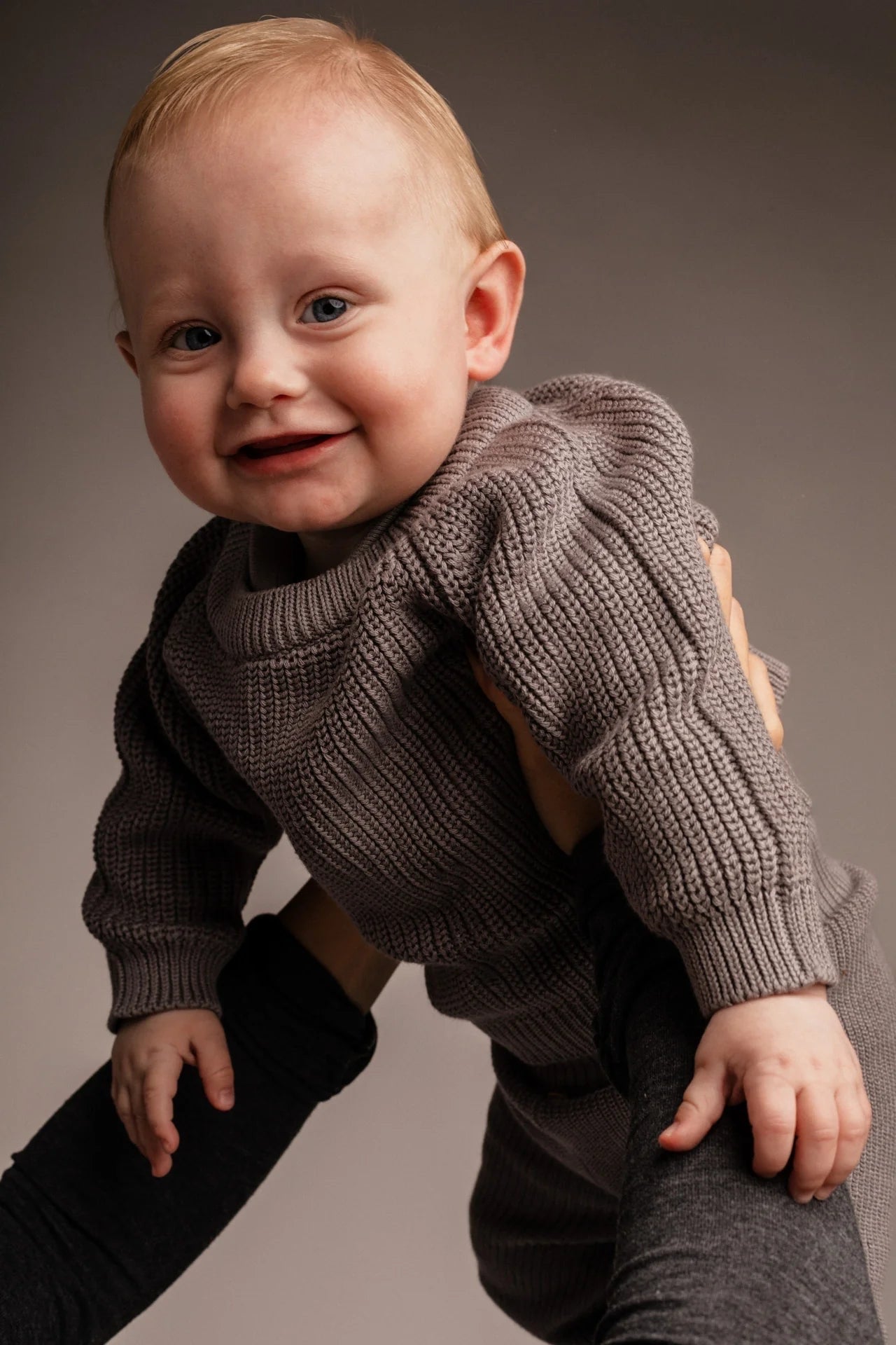 Santis Baby Sweater Set | Grey Steel