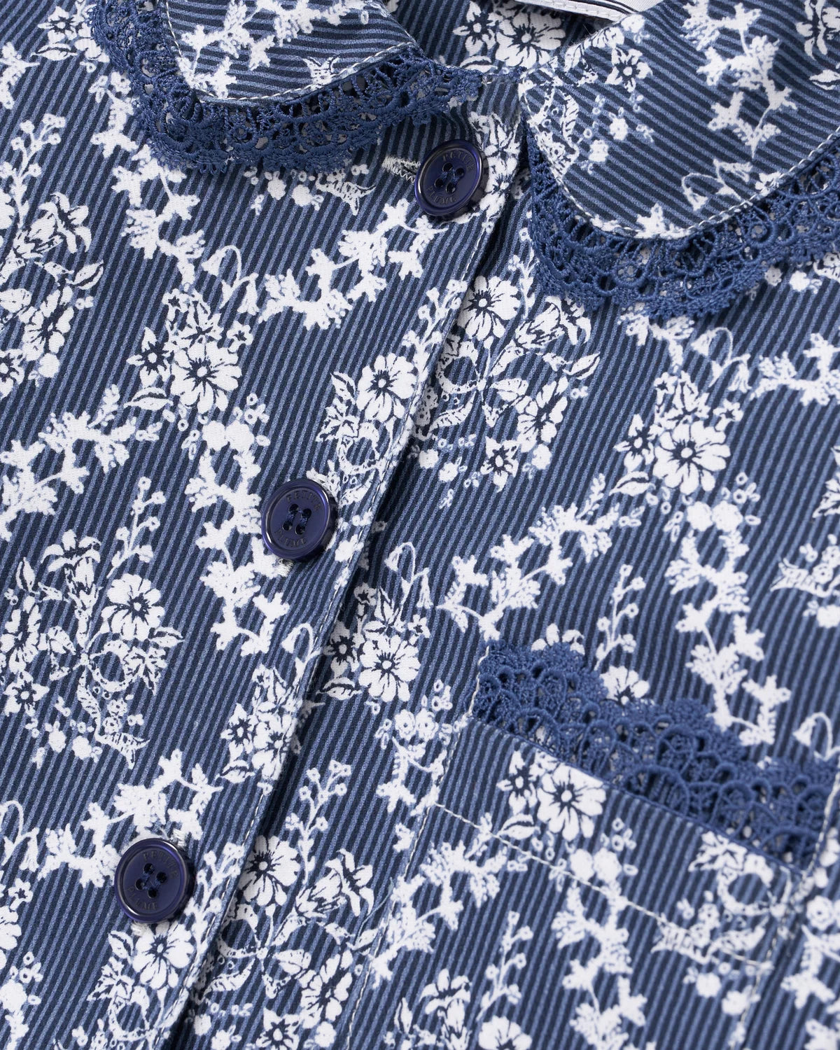 Twill Grace Pajama Set | Navy Innkeeper Trellis