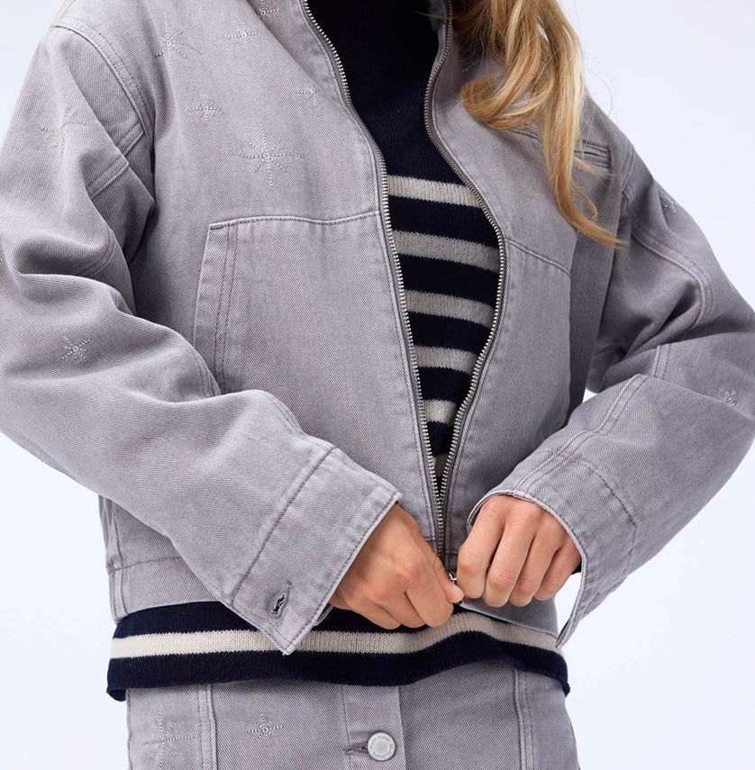 Hallie Bomber Jacket | Washed Grey