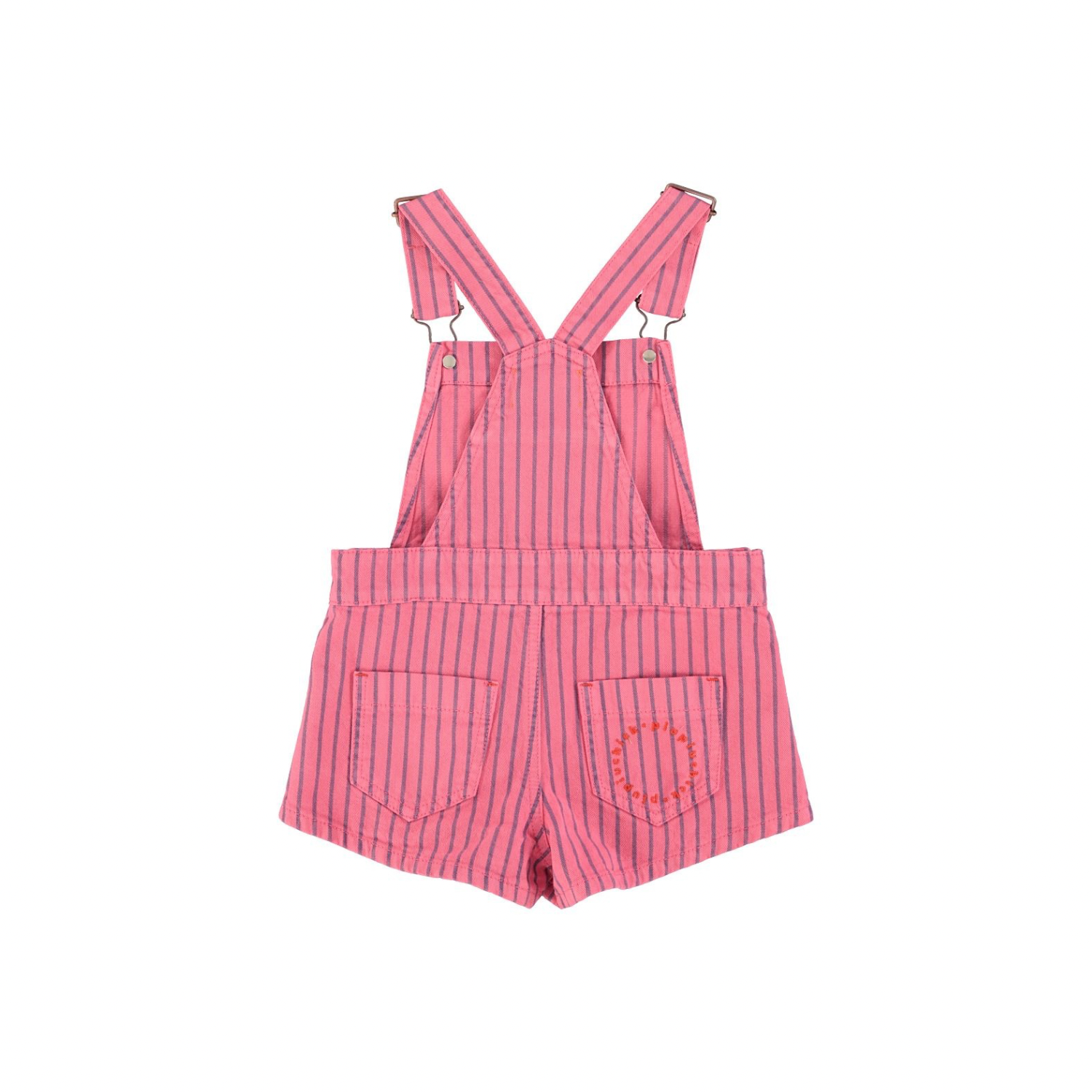 Striped Short Dungarees | Pink/Indigo