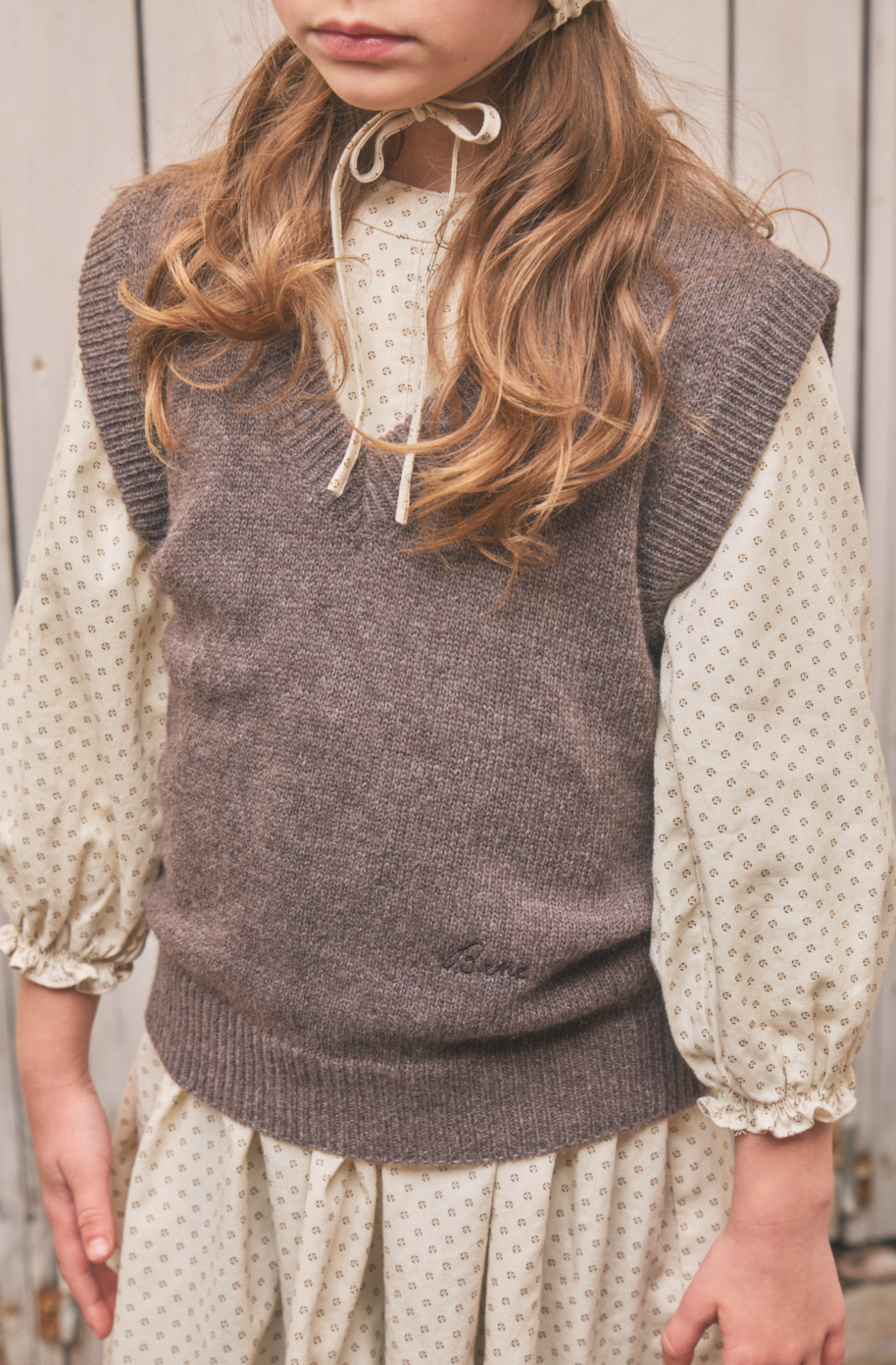 Cuddly Knit Vest | Melange Brown