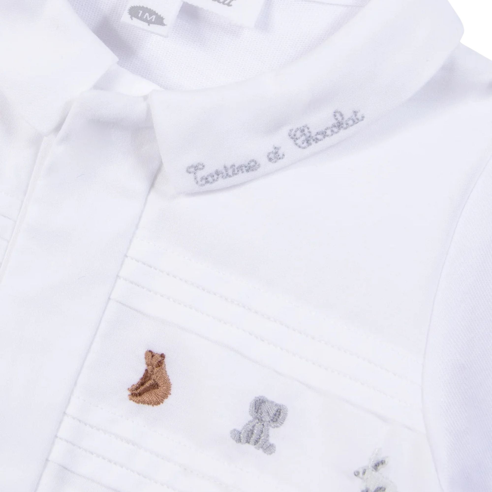 Pajamas Animal Embroidery | White
