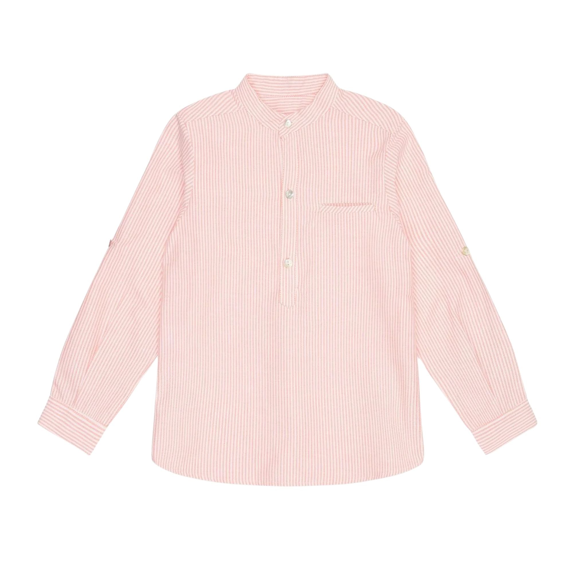 Mateo Long Sleeve Shirt | Coral Stripe