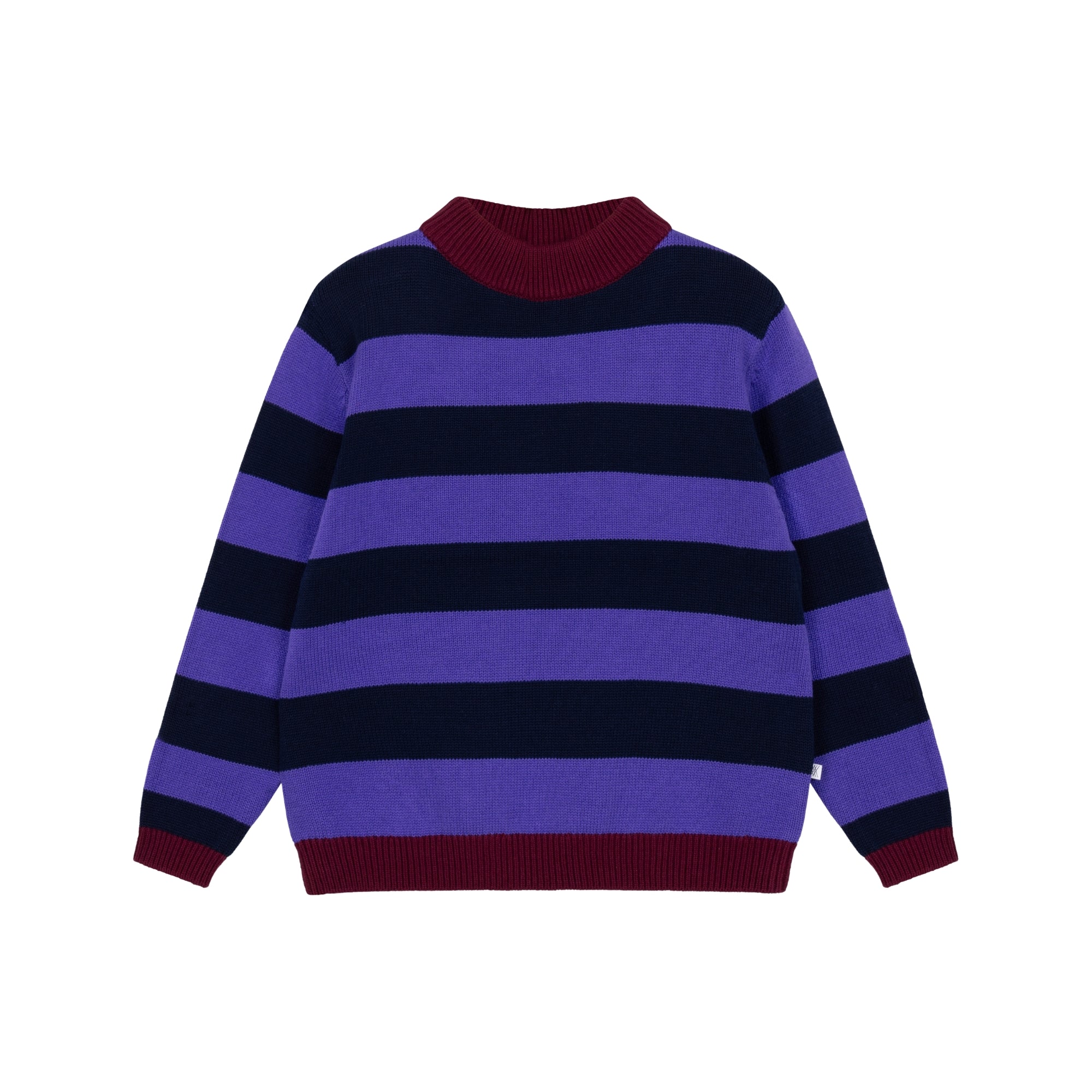 Knit Crew Sweater | Orchid Blue Block Stripe