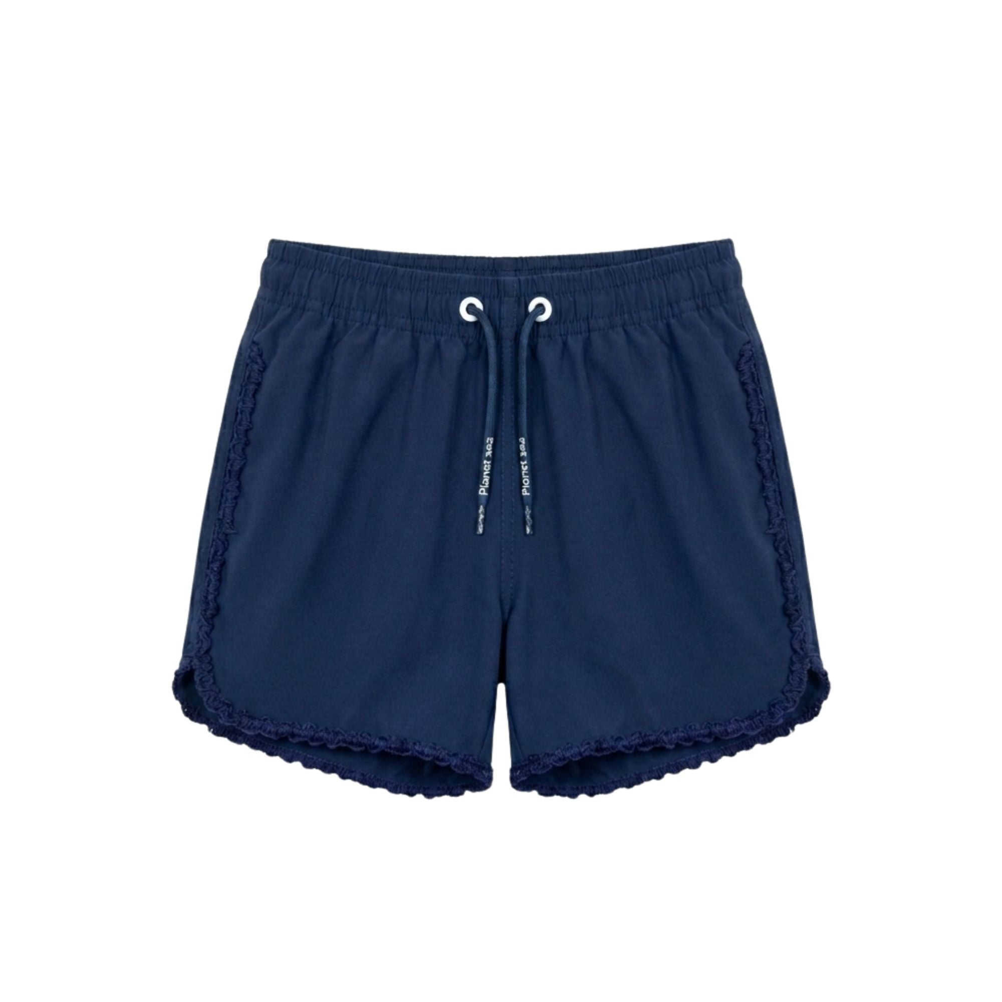 Crochet Trim Swim Trunk | Navy