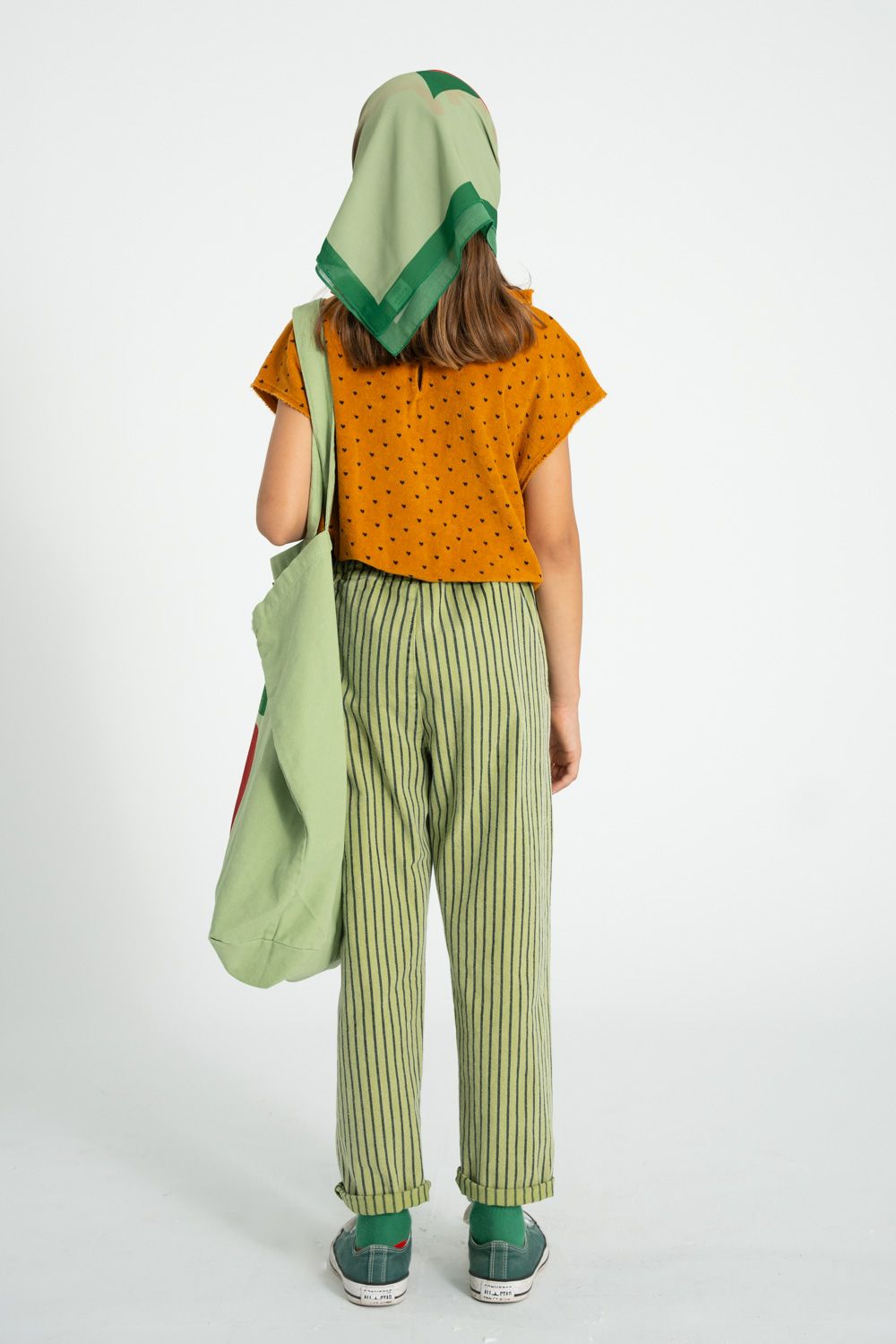 Striped Unisex Trousers | Green/Indigo