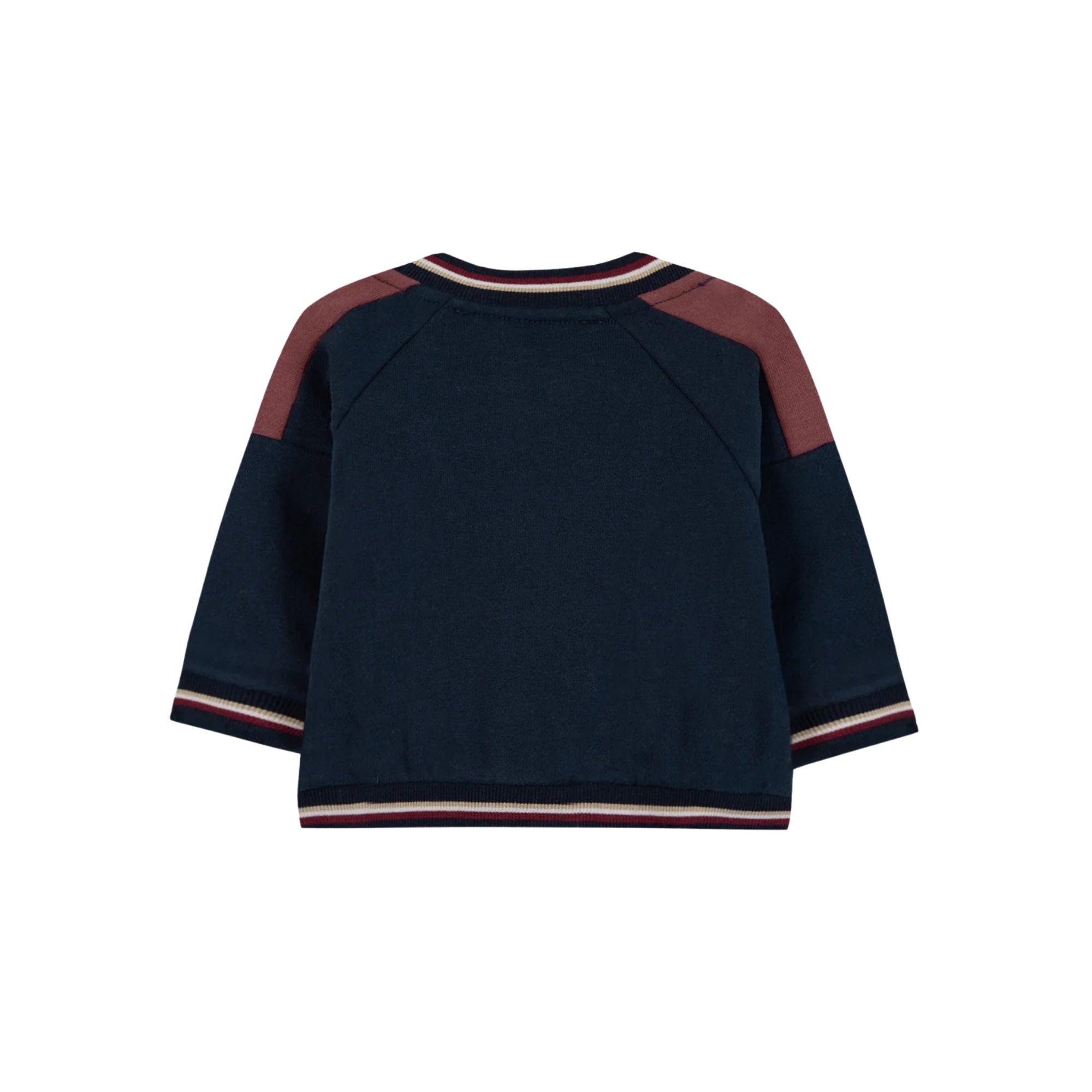 Embroidered Patch Cardigan | Navy