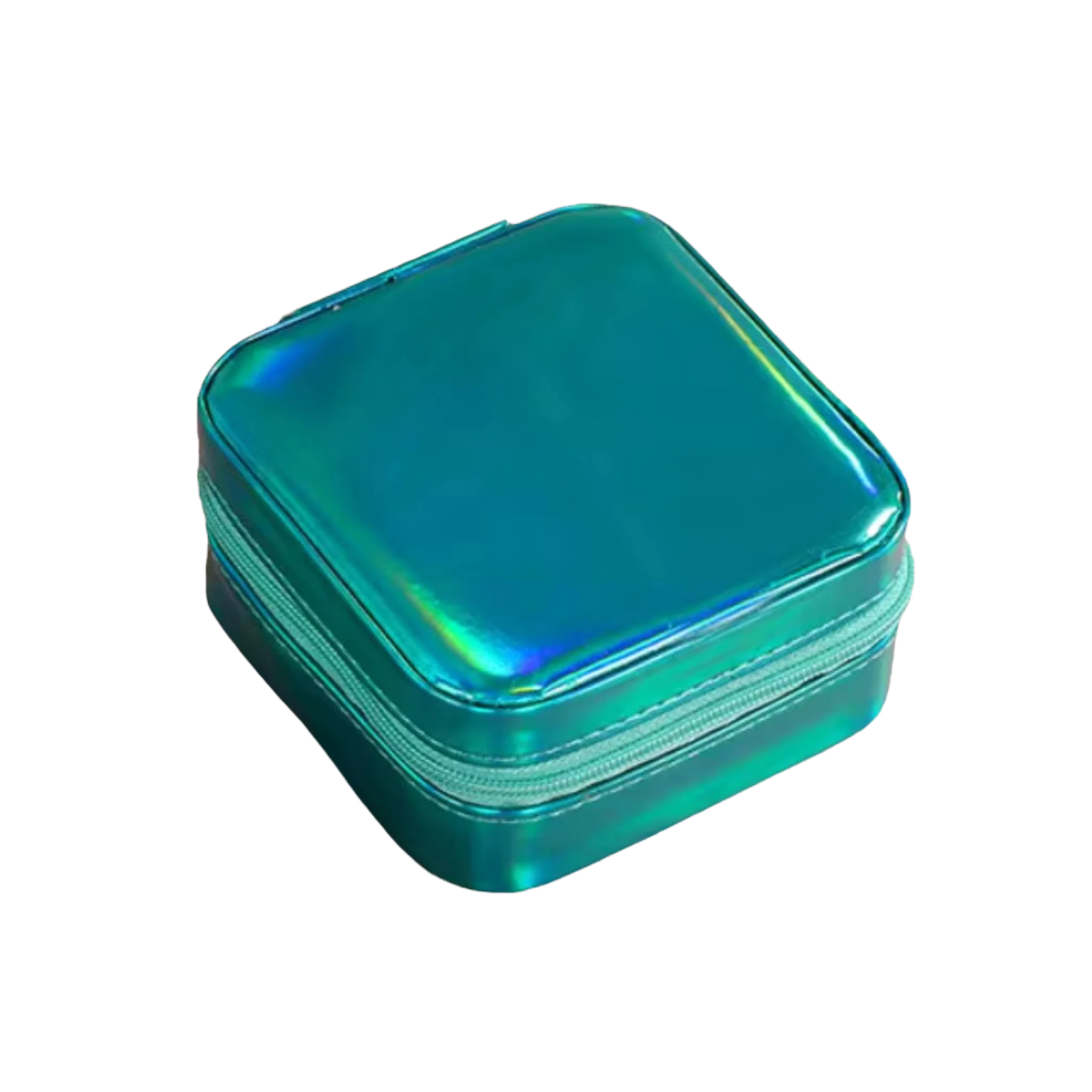 Square Jewelry Case | Metallic Turqoise