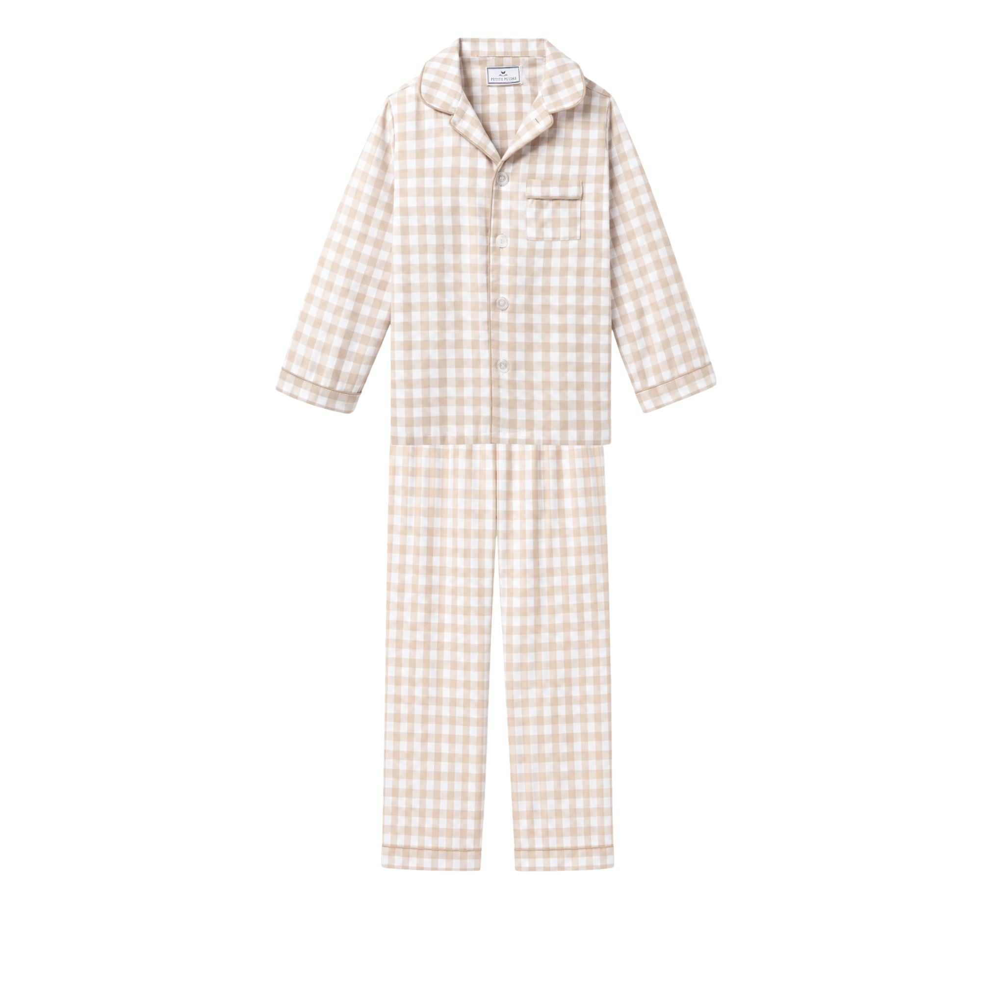 Twill Pajama Set | Camel Gingham