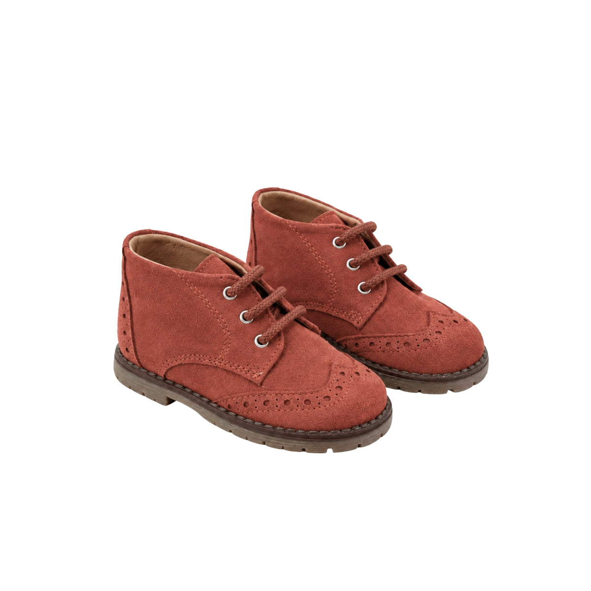 Velor Leather Chopped Booties | Brick