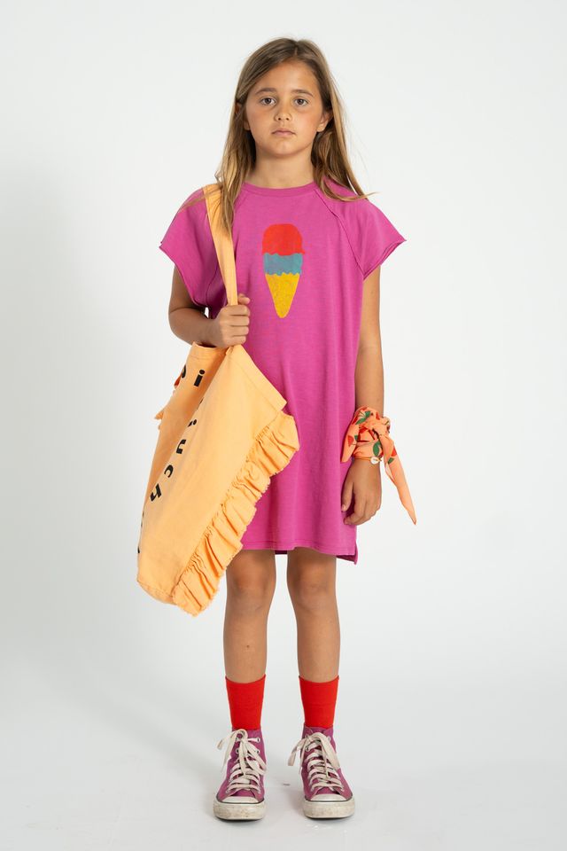 Ice Cream Print T-Shirt Dress | Fuschia