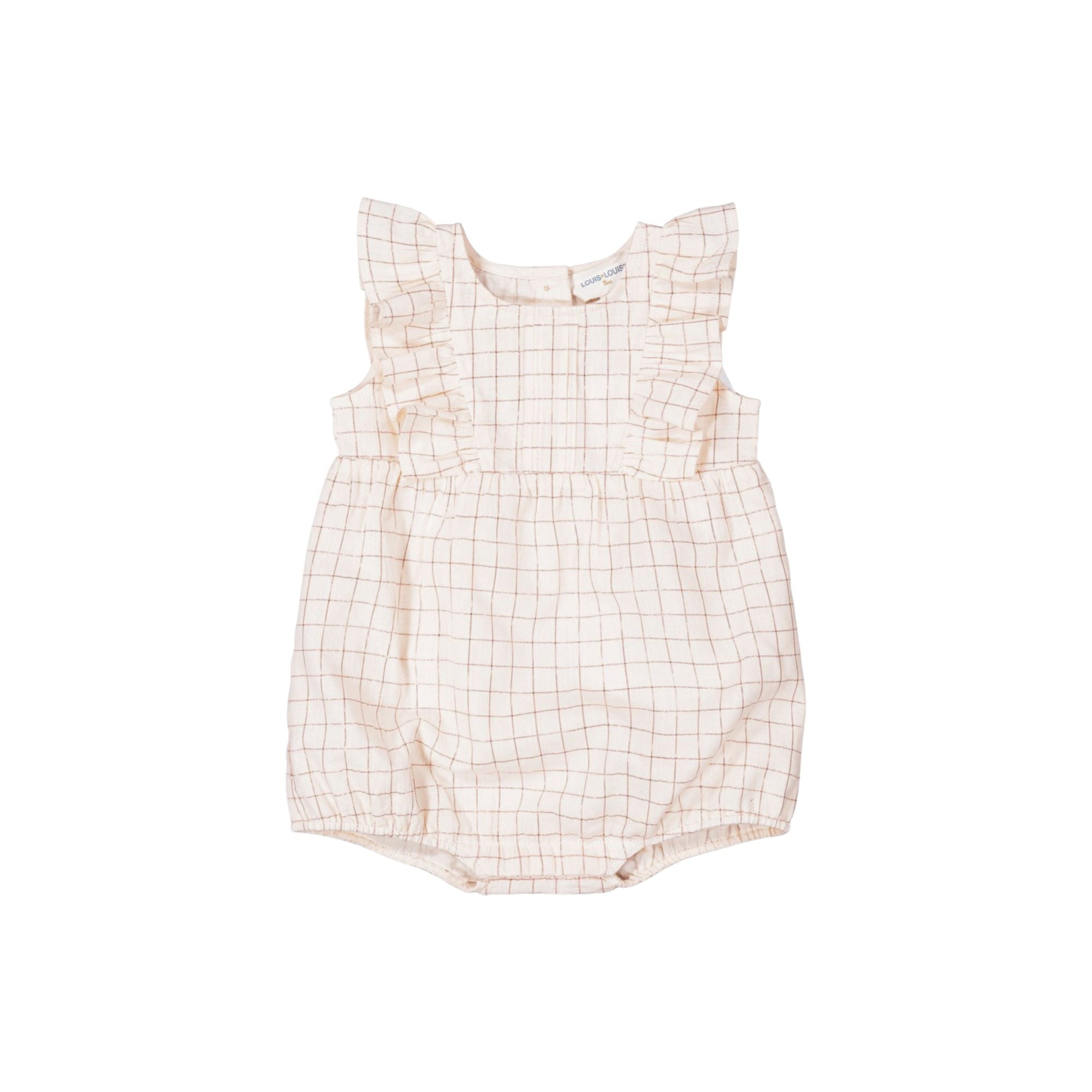Lorine Check Lurex Romper | Off White