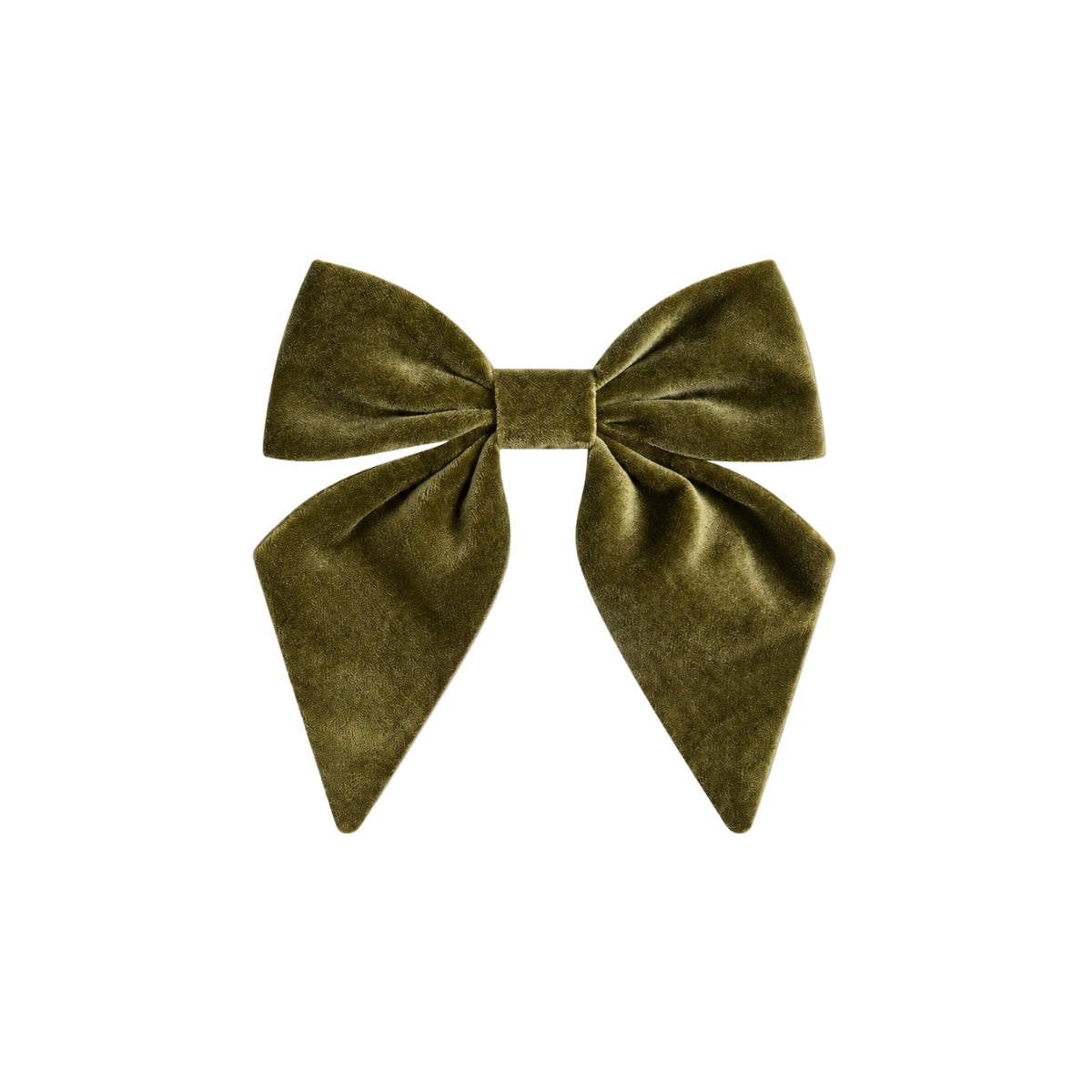 Velvet Large Bow Clip | Olive