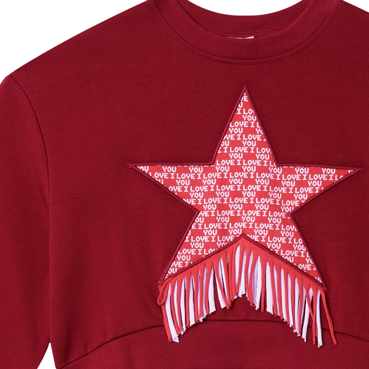 Star Fringe Sweatshirt | Maroon